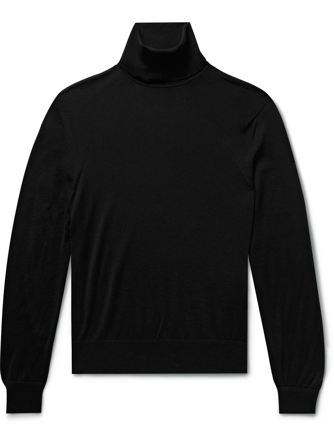Tom Ford Cashmere And Silk-blend Rollneck Sweater In Black