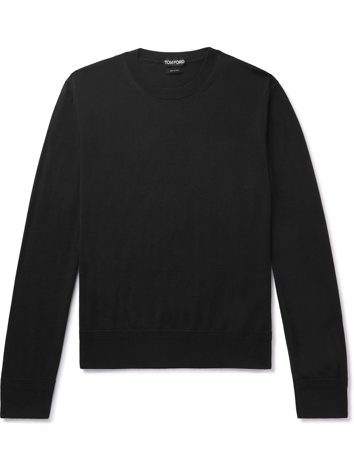 Tom Ford Round-neck Cashmere Sweater In Black