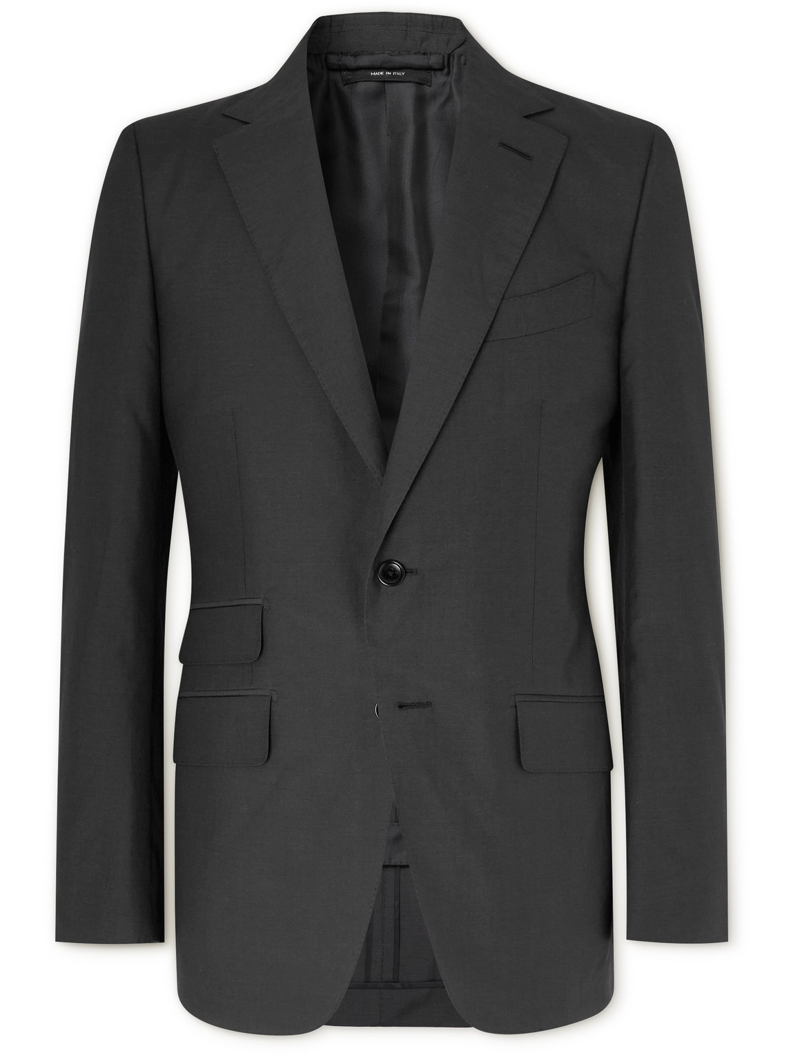 Tom Ford O'connor Slim-fit Silk, Linen And Wool-blend Blazer In Black
