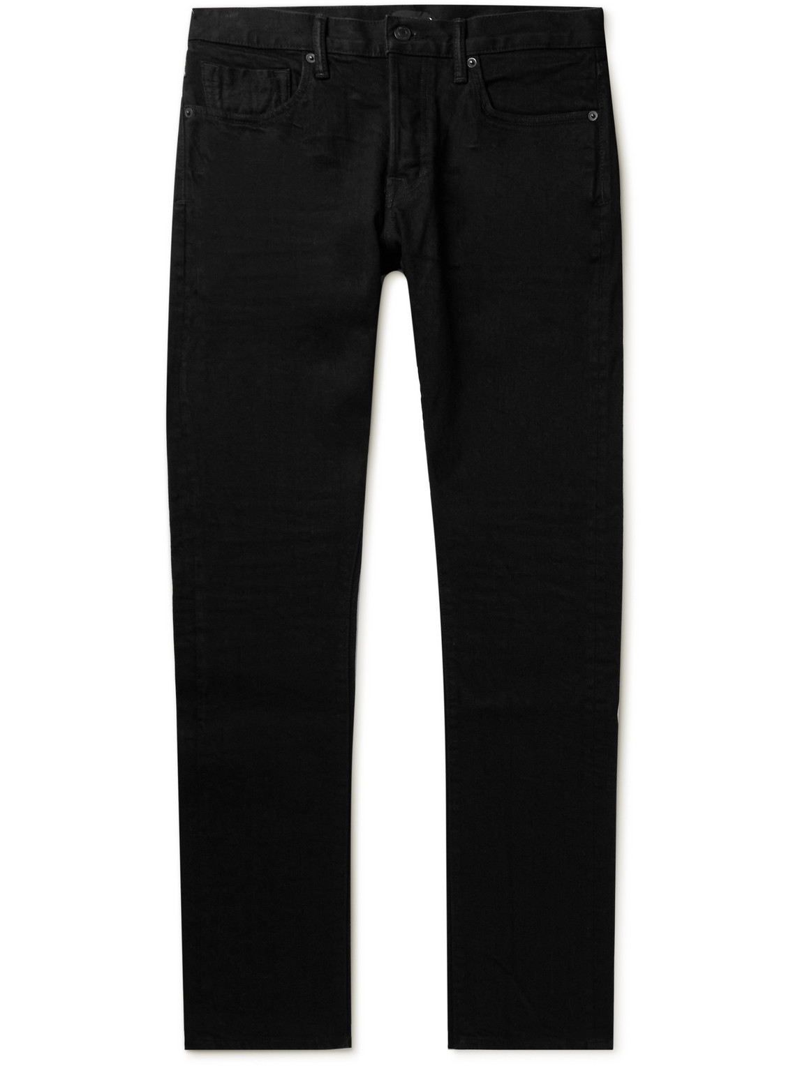 Tom Ford Slim-fit Washed Selvedge Jeans In Black