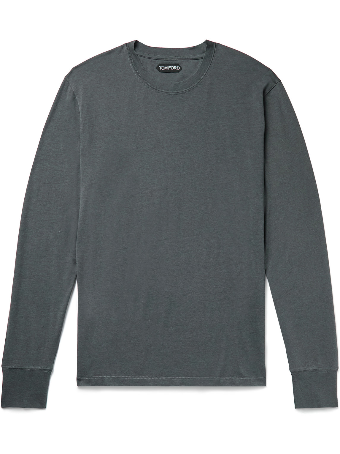 Tom Ford Lyocell And Cotton-blend Jersey T-shirt In Gray