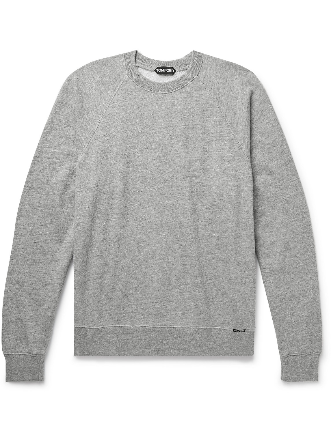 Shop Tom Ford Cotton-blend Jersey Sweatshirt In Gray
