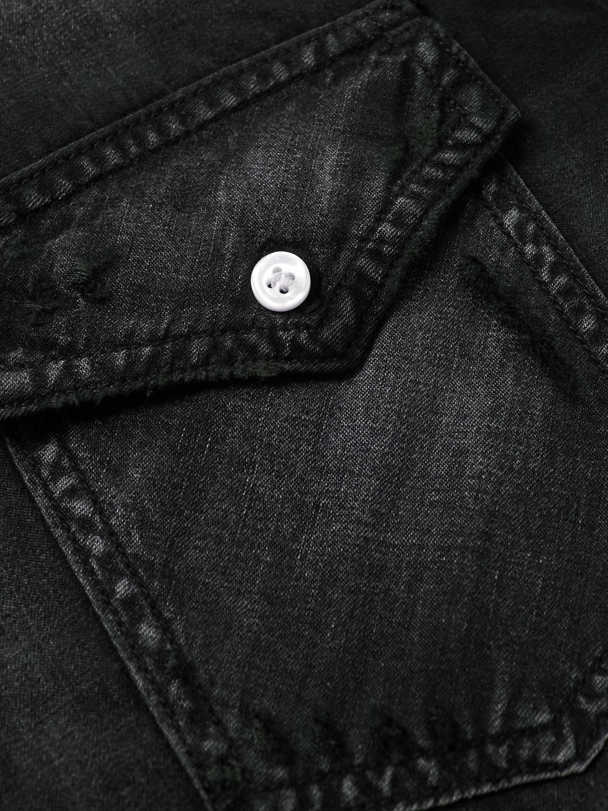 AMIRI Distressed Appliquéd Denim Shirt