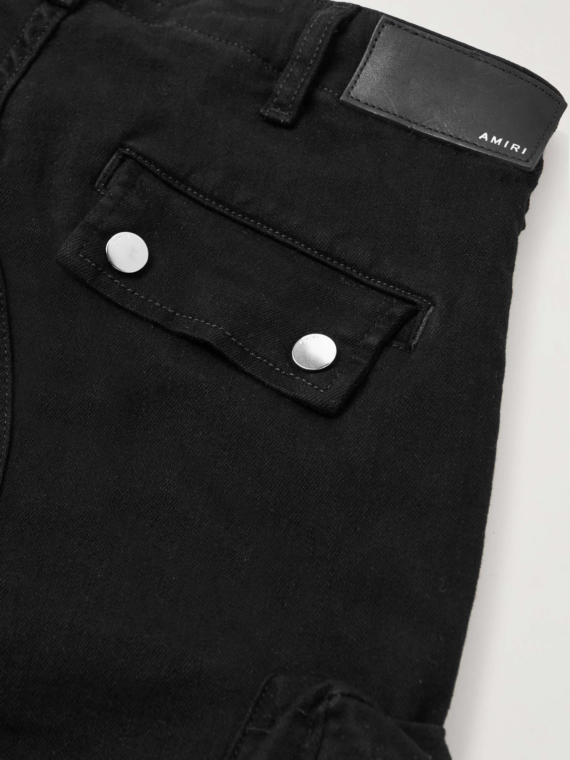 AMIRI Skinny-Fit Tie-Detailed Denim Cargo Trousers