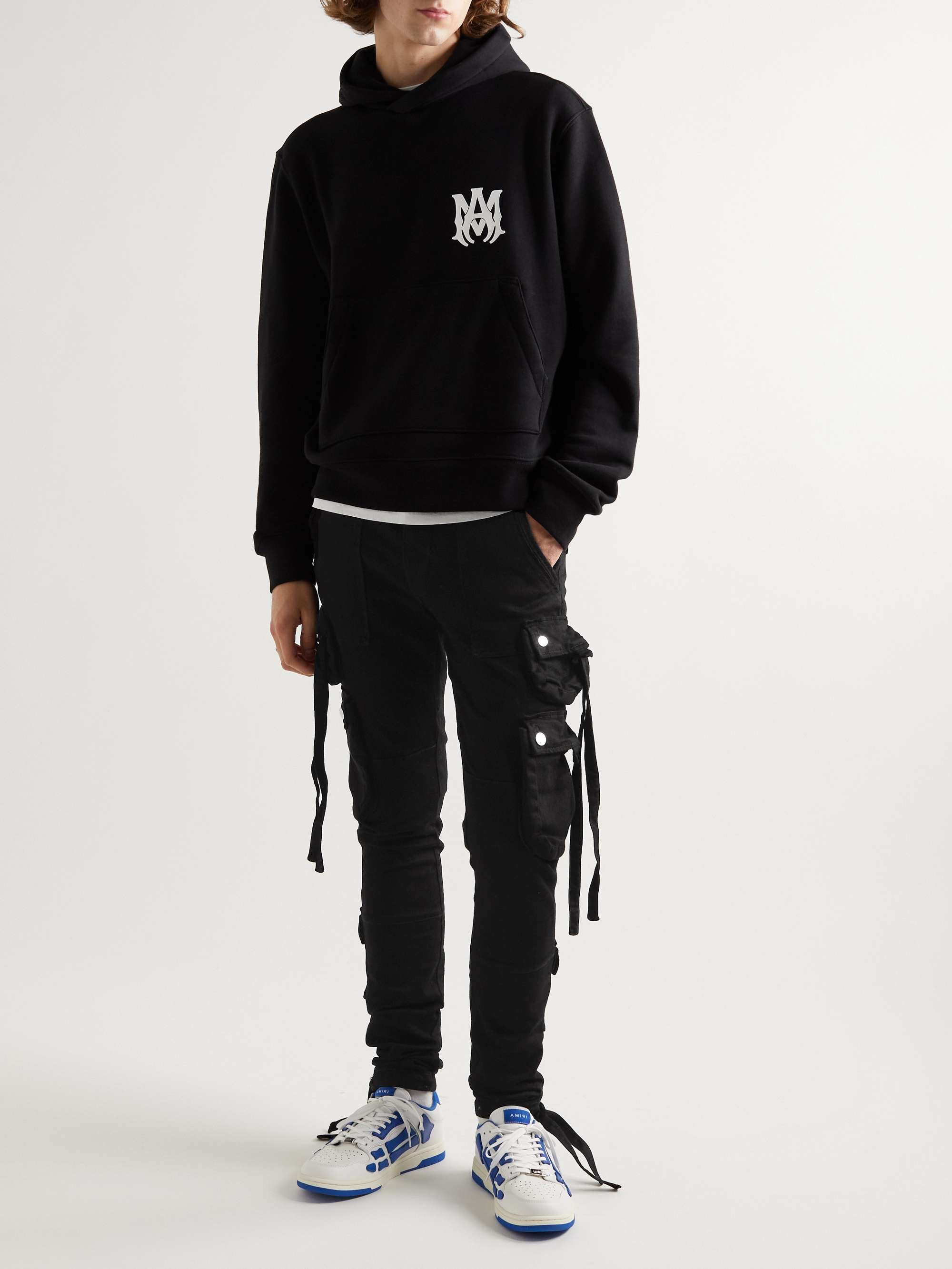 AMIRI Skinny-Fit Tie-Detailed Denim Cargo Trousers