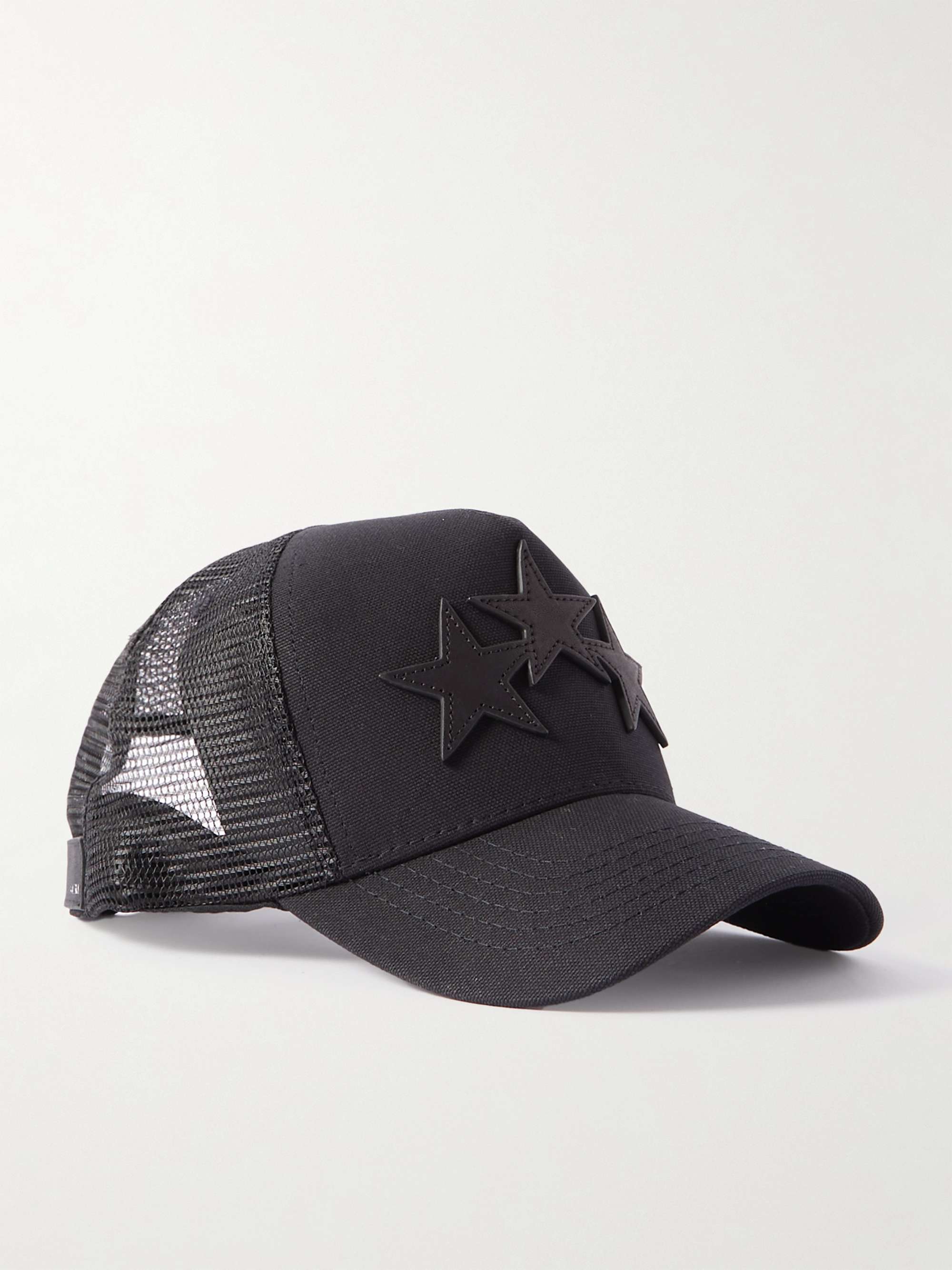 AMIRI Leather-Trimmed Cotton-Canvas and Mesh Trucker Hat for Men