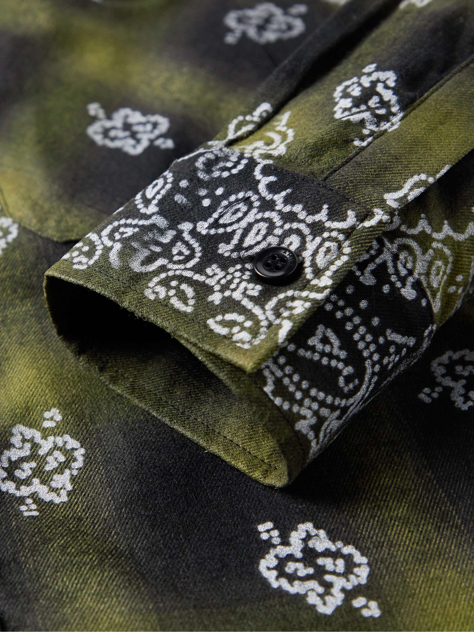 AMIRI Bandana-Print Checked Cotton-Blend Twill Shirt