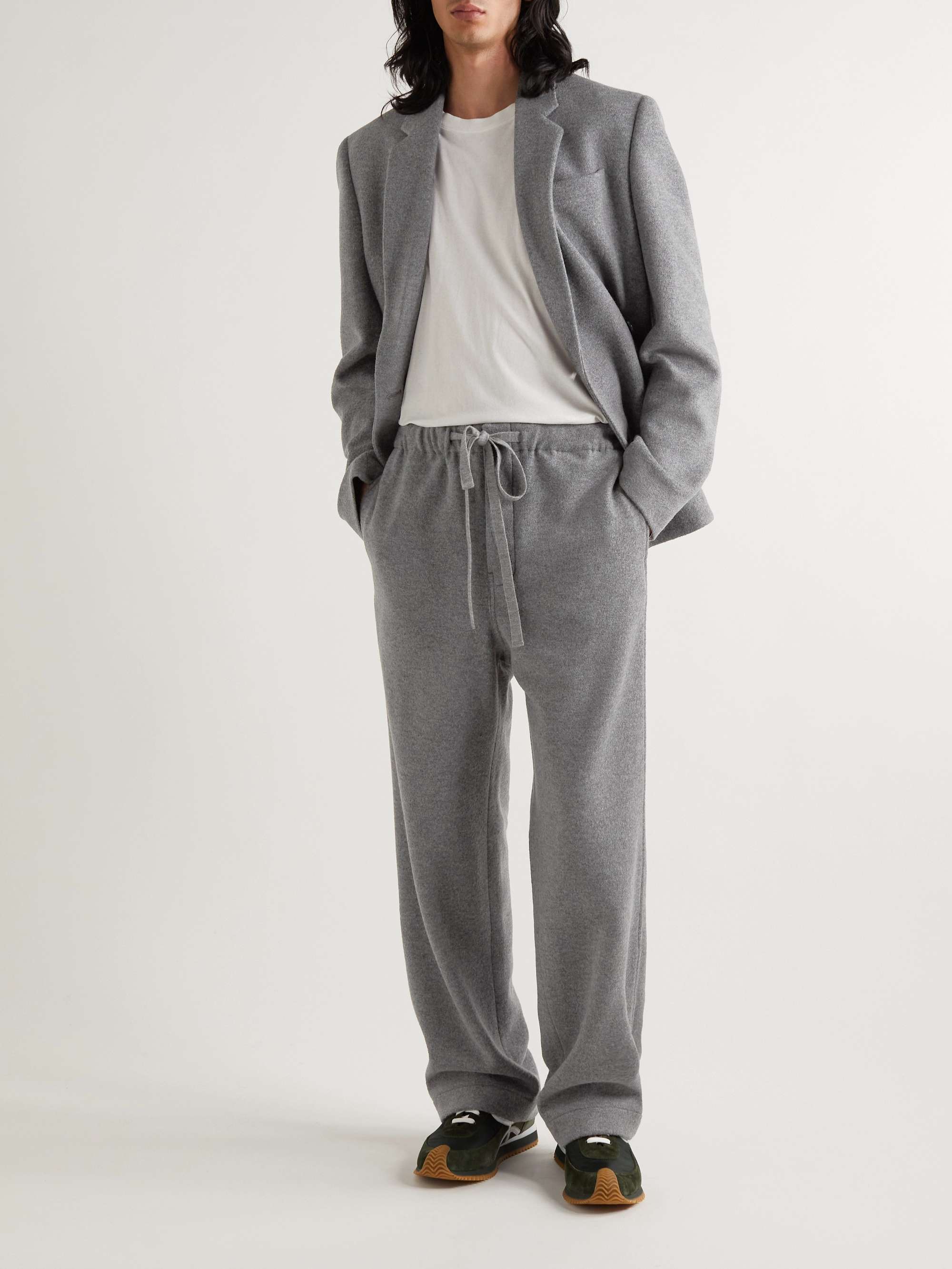 Straight-Leg Wool-Blend Drawstring Trousers