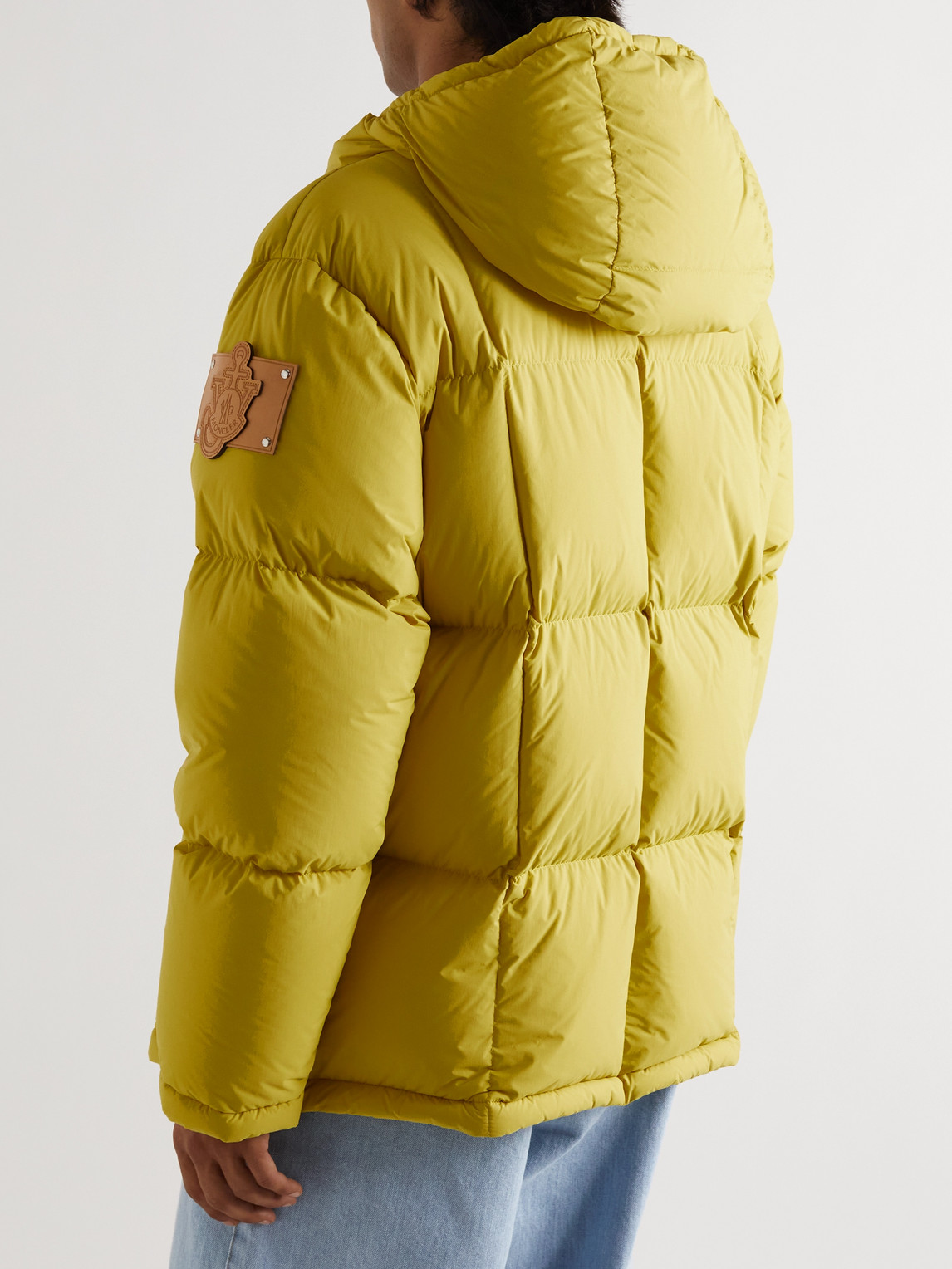 Shop Moncler Genius 1 Moncler Jw Anderson Wintefold Logo-appliquéd Quilted Shell Hooded Down Jacket In Yellow