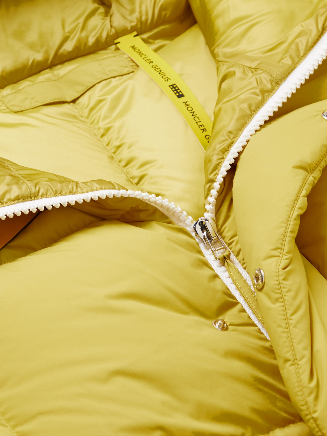 Shop Moncler Genius 1 Moncler Jw Anderson Wintefold Logo-appliquéd Quilted Shell Hooded Down Jacket In Yellow