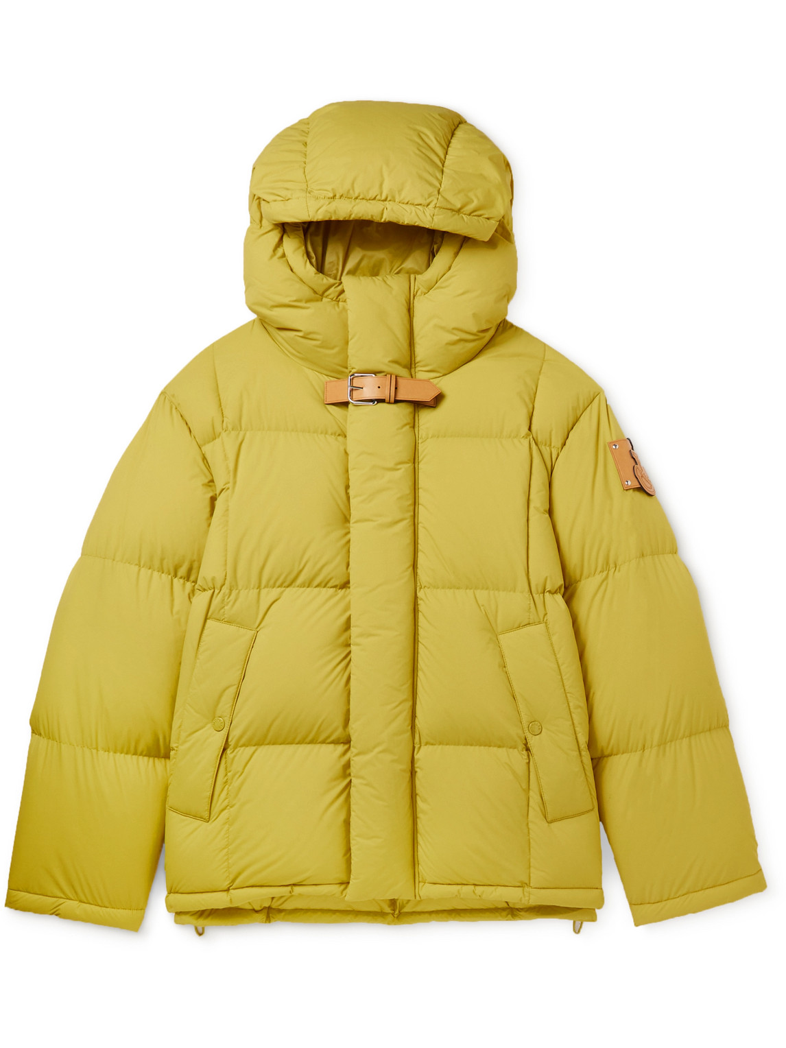 Shop Moncler Genius 1 Moncler Jw Anderson Wintefold Logo-appliquéd Quilted Shell Hooded Down Jacket In Yellow