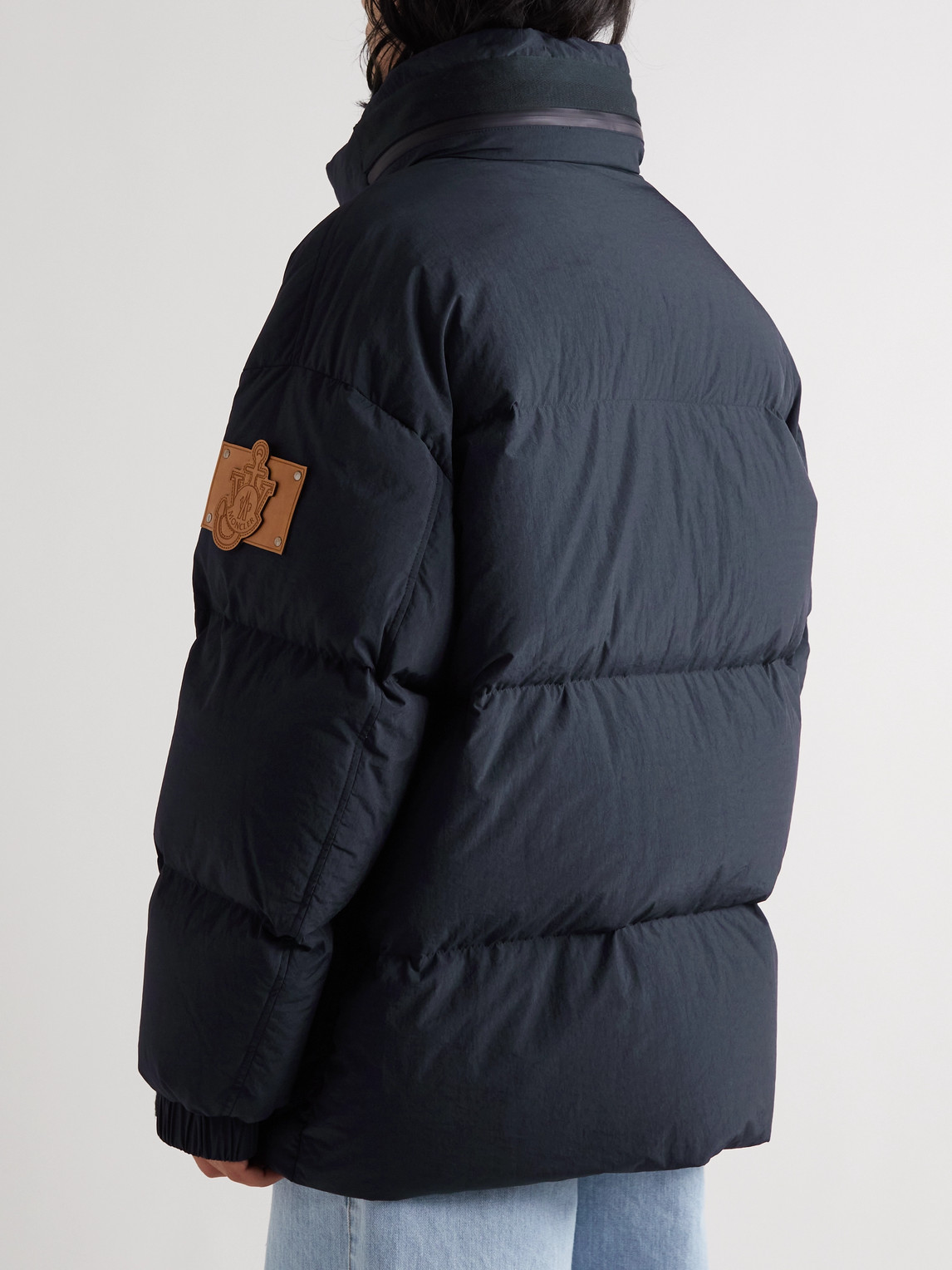 Shop Moncler Genius 1 Moncler Jw Anderson Donard Logo-appliquéd Quilted Shell Hooded Down Jacket In Blue