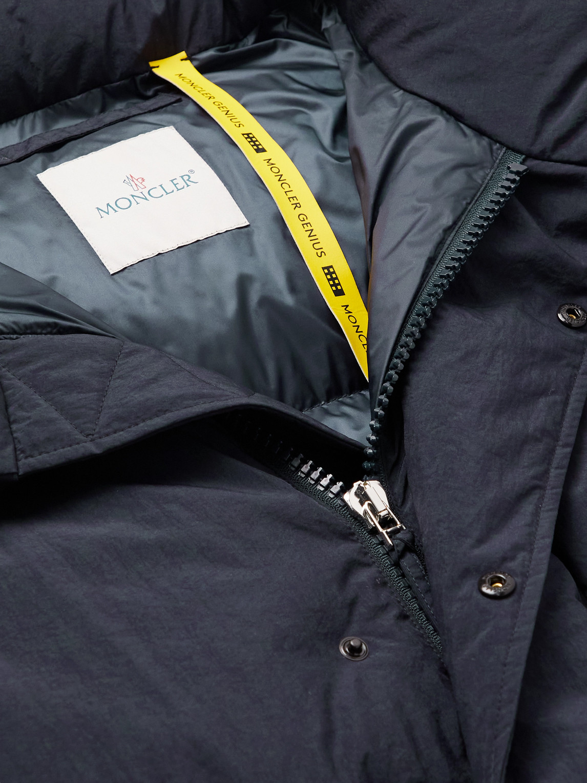 Shop Moncler Genius 1 Moncler Jw Anderson Donard Logo-appliquéd Quilted Shell Hooded Down Jacket In Blue