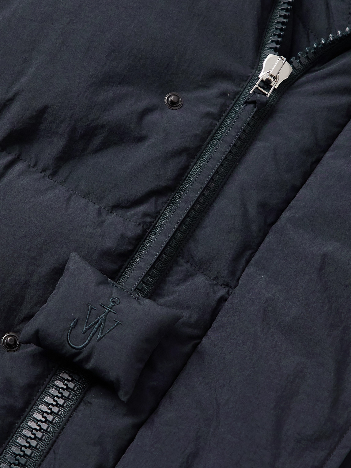 Moncler Genius 1 Moncler Jw Anderson Donard Logo-appliquéd Quilted Shell Hooded Down Jacket In Blue