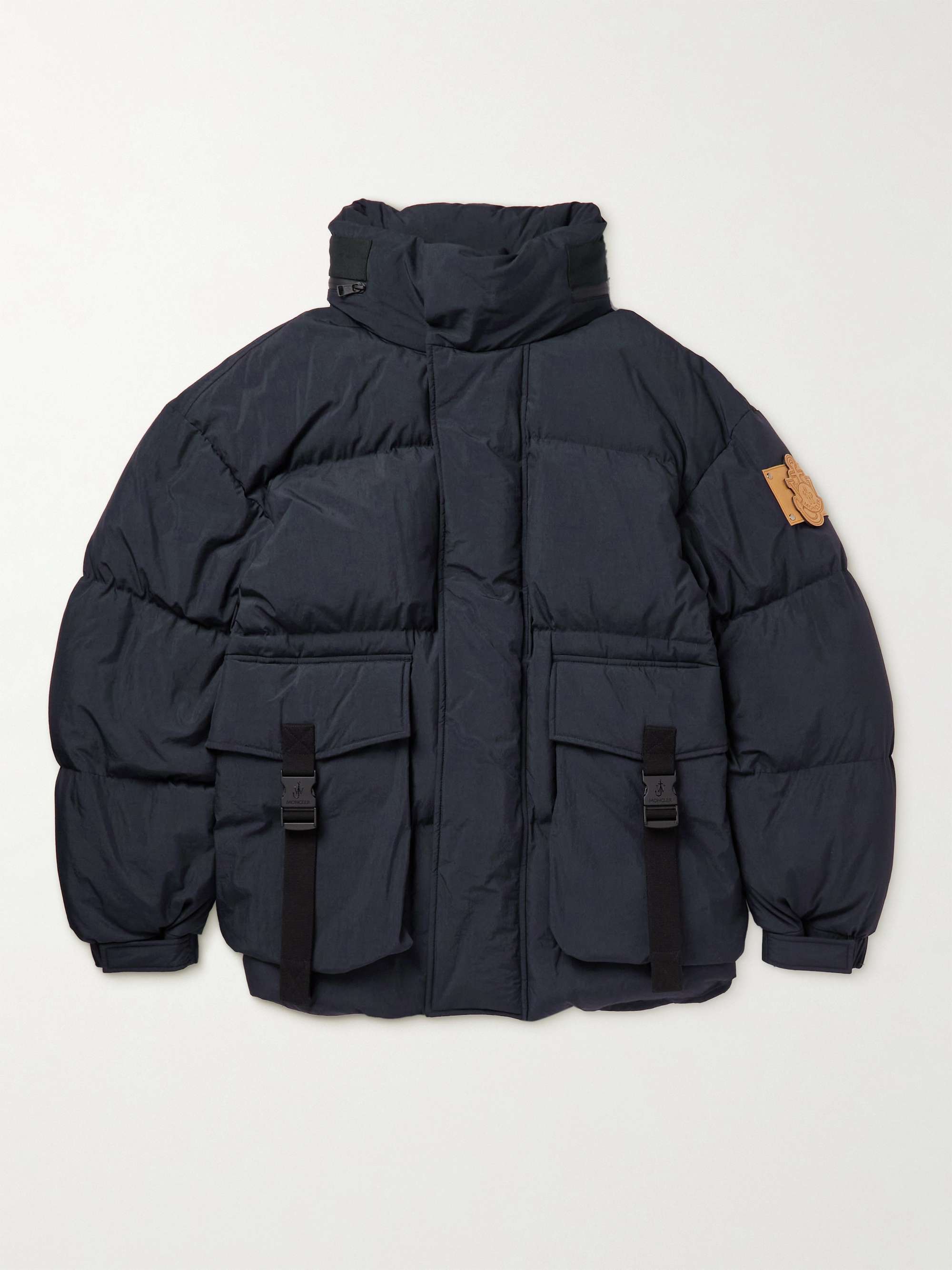 MONCLER Logo-Appliquéd Leather-Trimmed Quilted Cotton-Corduroy Down Jacket  for Men