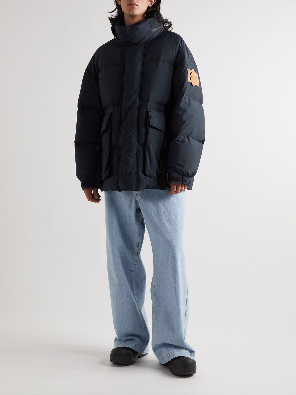 Moncler Genius 1 Moncler Jw Anderson Donard Logo-appliquéd Quilted Shell Hooded Down Jacket In Blue