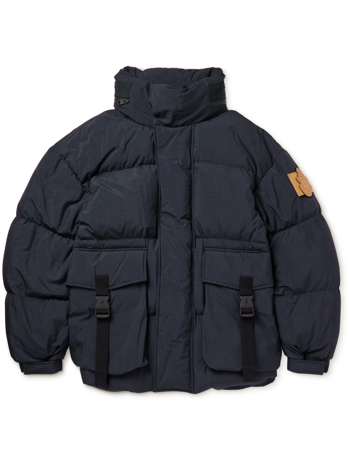 Moncler Genius 1 Moncler Jw Anderson Donard Logo-appliquéd Quilted Shell Hooded Down Jacket In Blue