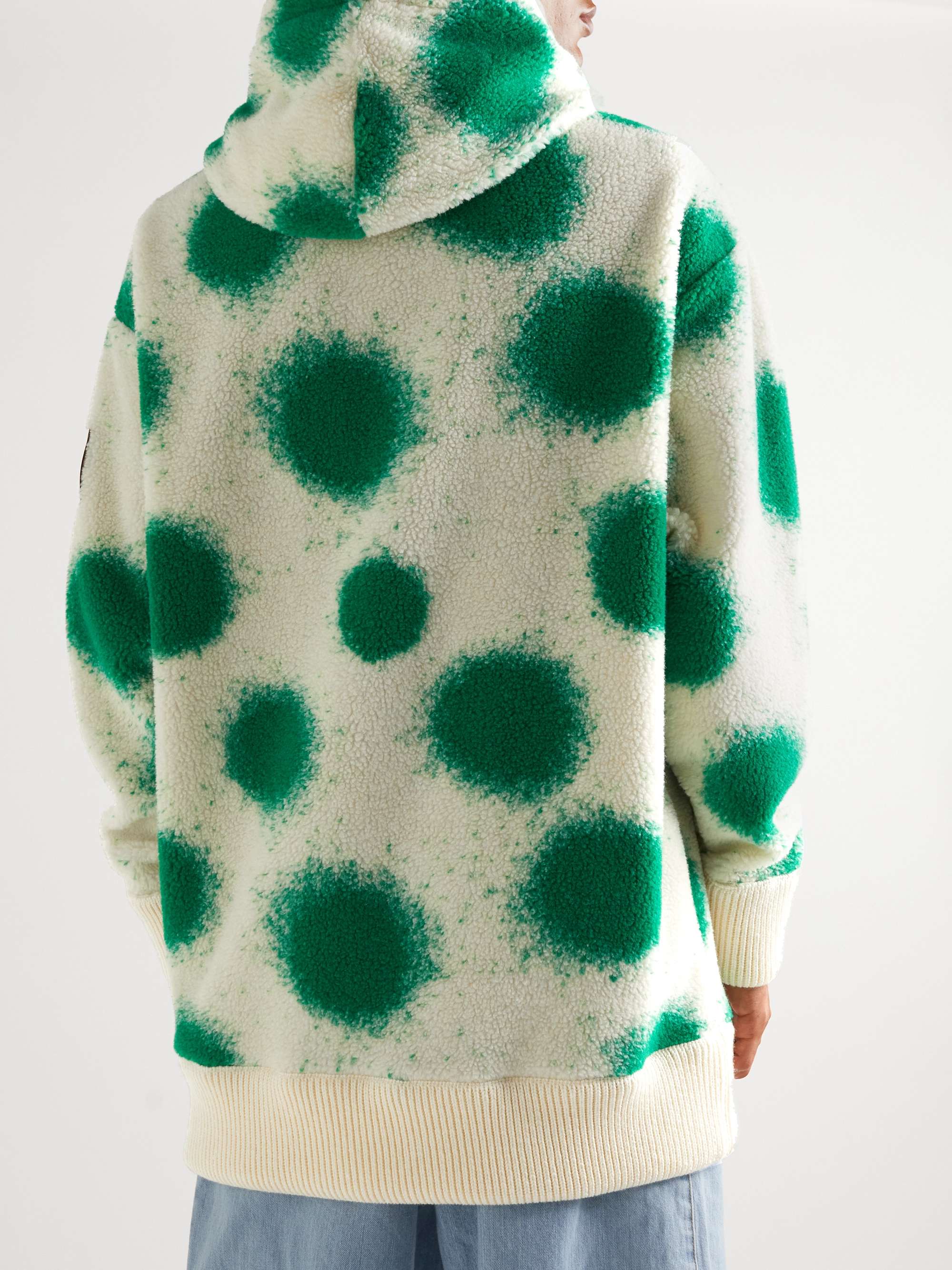MONCLER GENIUS 1 Moncler JW Anderson Logo-Appliquéd Polka-Dot Fleece Hoodie
