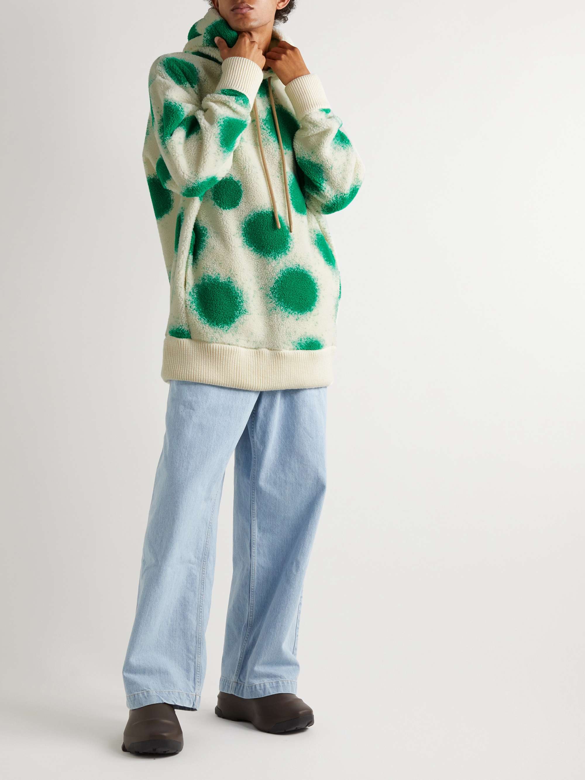 MONCLER GENIUS 1 Moncler JW Anderson Logo-Appliquéd Polka-Dot Fleece Hoodie