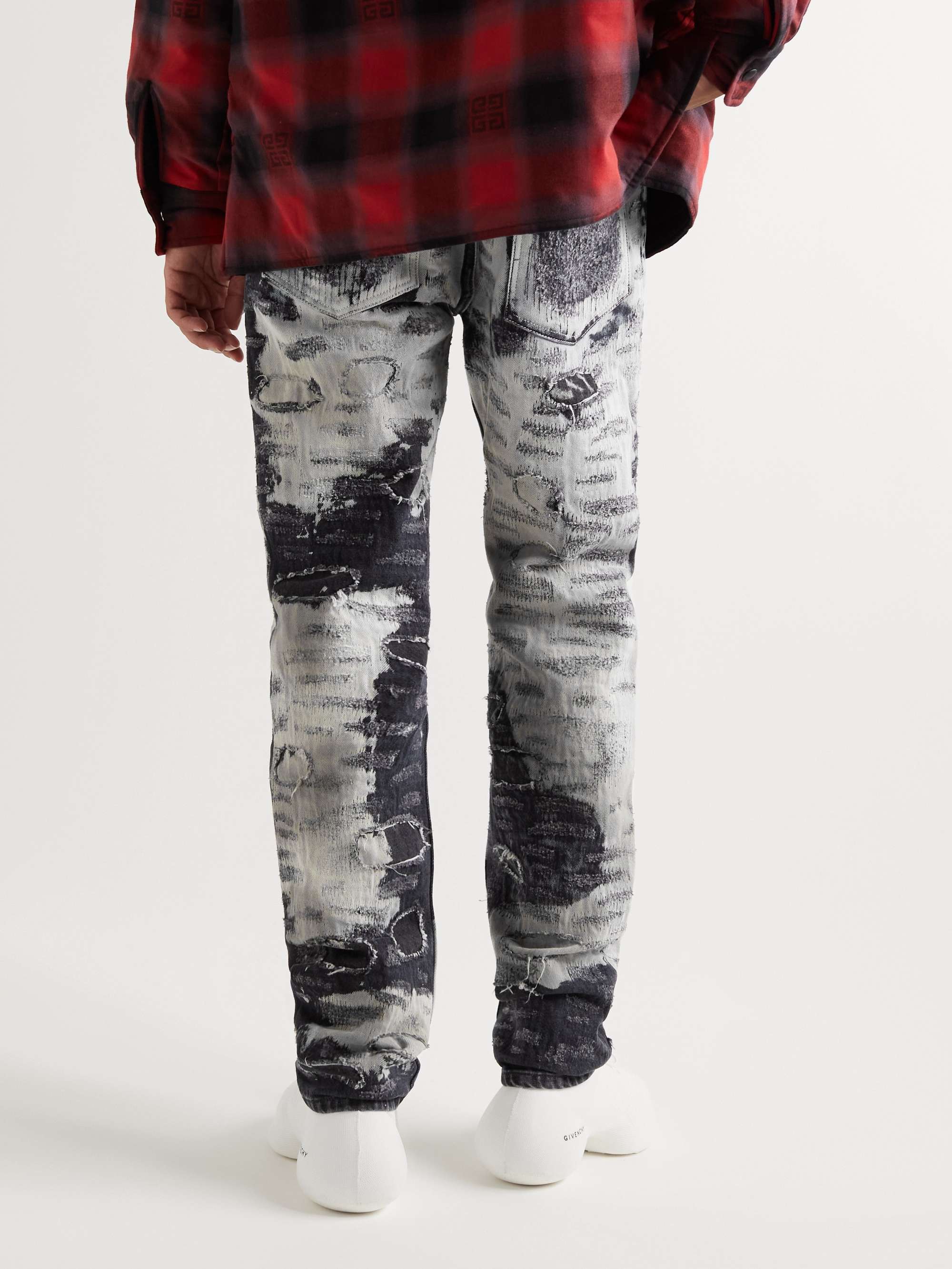GIVENCHY Slim-Fit Distressed Bleached Jeans