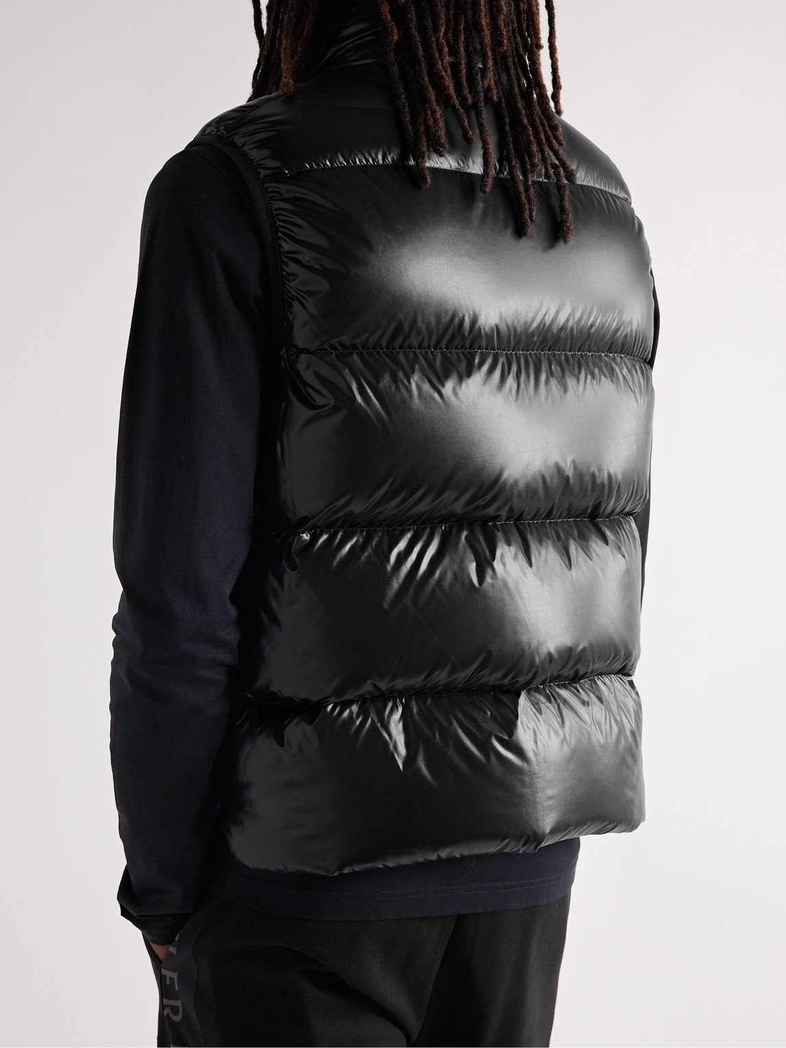 Shop Moncler Genius 2 Moncler 1952 Sumido Logo-appliquéd Quilted Glossed-shell Down Gilet In Black