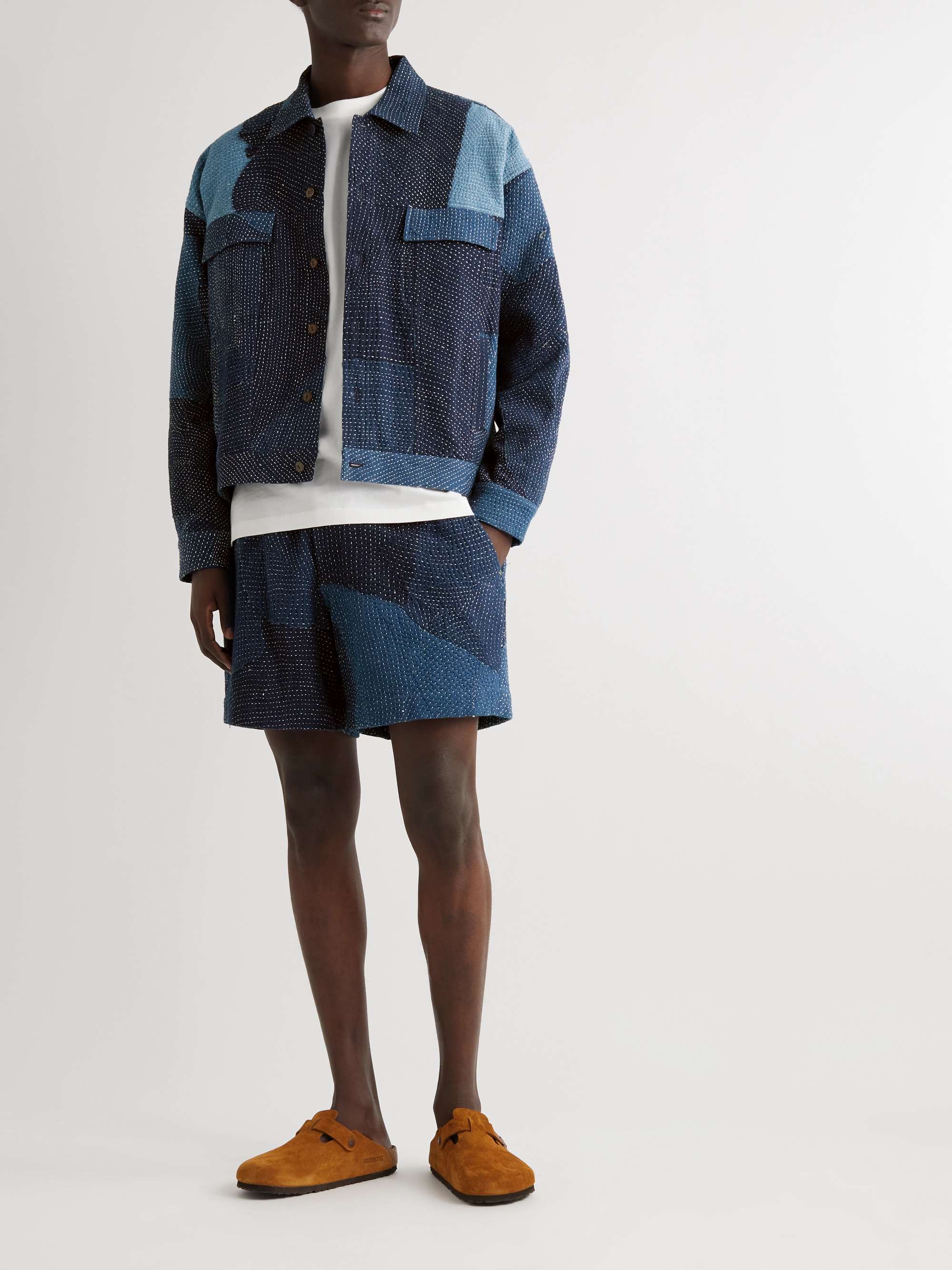 11.11/ELEVEN ELEVEN Embroidered Patchwork Upcycled Cotton Trucker Jacket