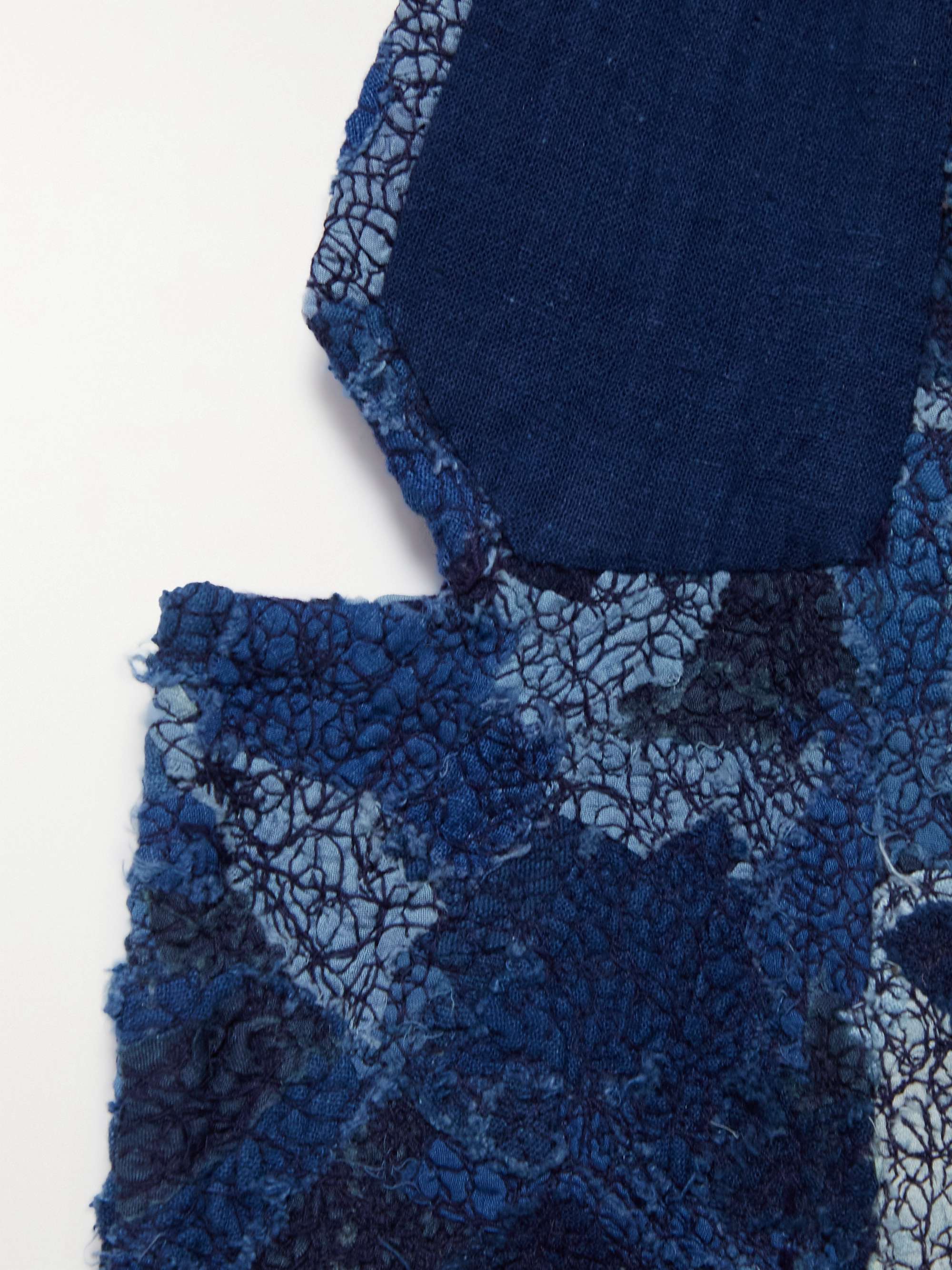 11.11/ELEVEN ELEVEN Unstructured Embroidered Patchwork Upcycled Cotton and Silk-Blend Blazer