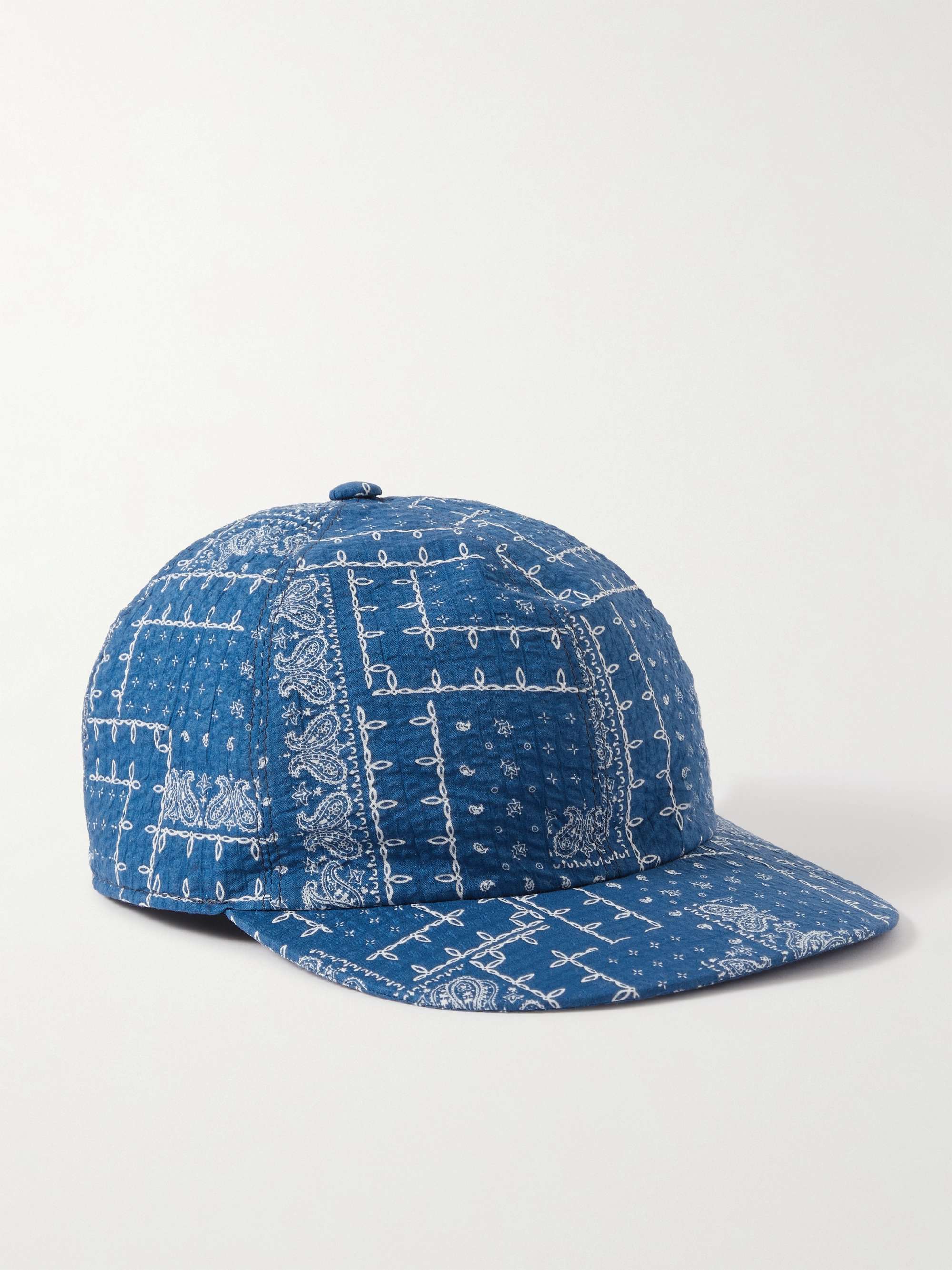 A KIND OF GUISE Bandana-Print Cotton-Seersucker Baseball Cap for Men