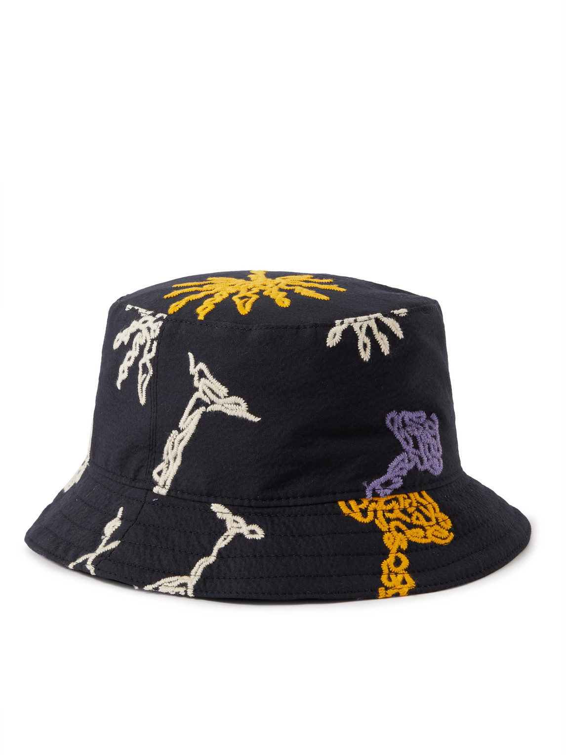 Embroidered Cotton-Blend Canvas Bucket Hat