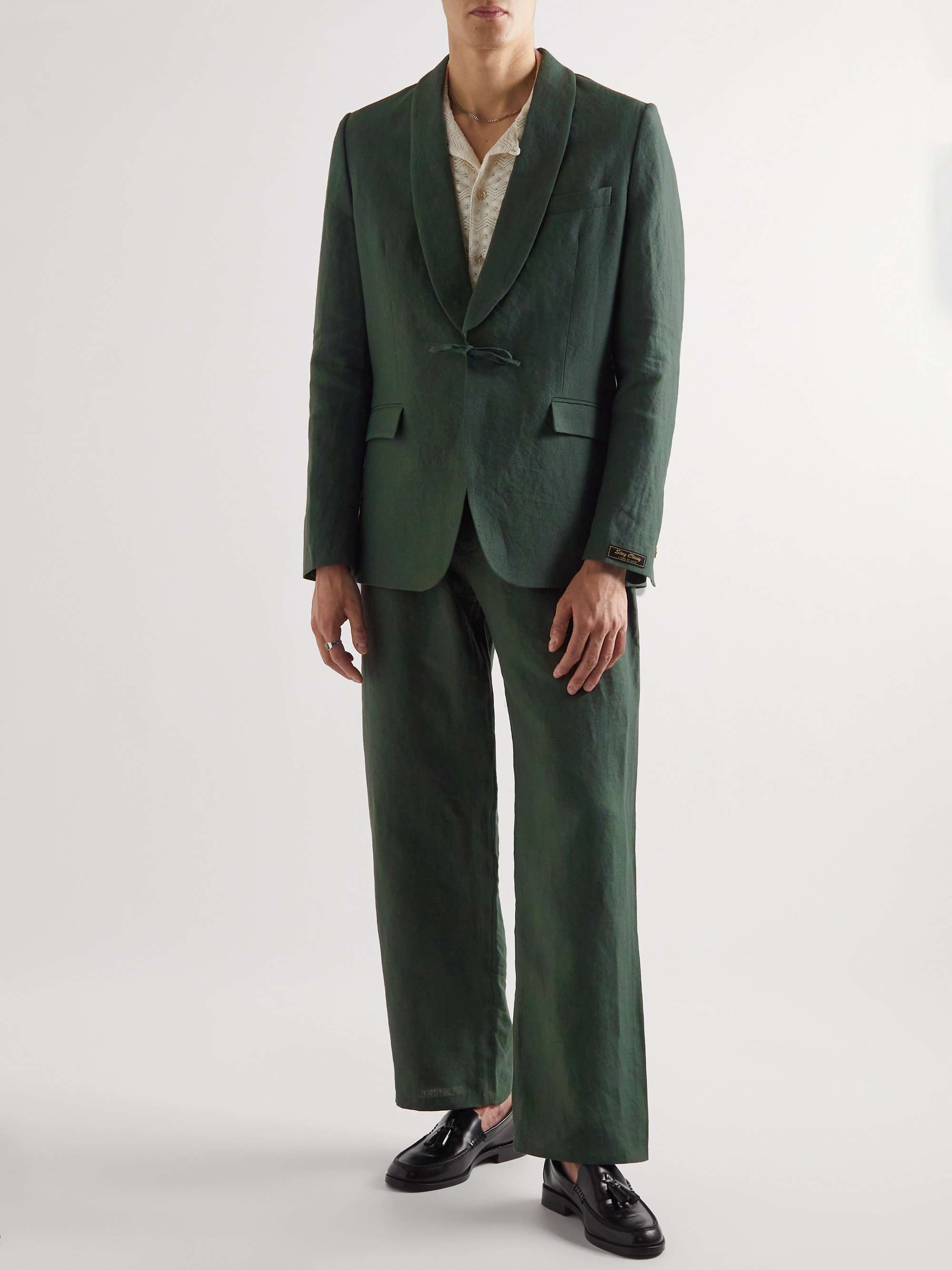 A KIND OF GUISE Samurai Straight-Leg Linen Drawstring Suit Trousers