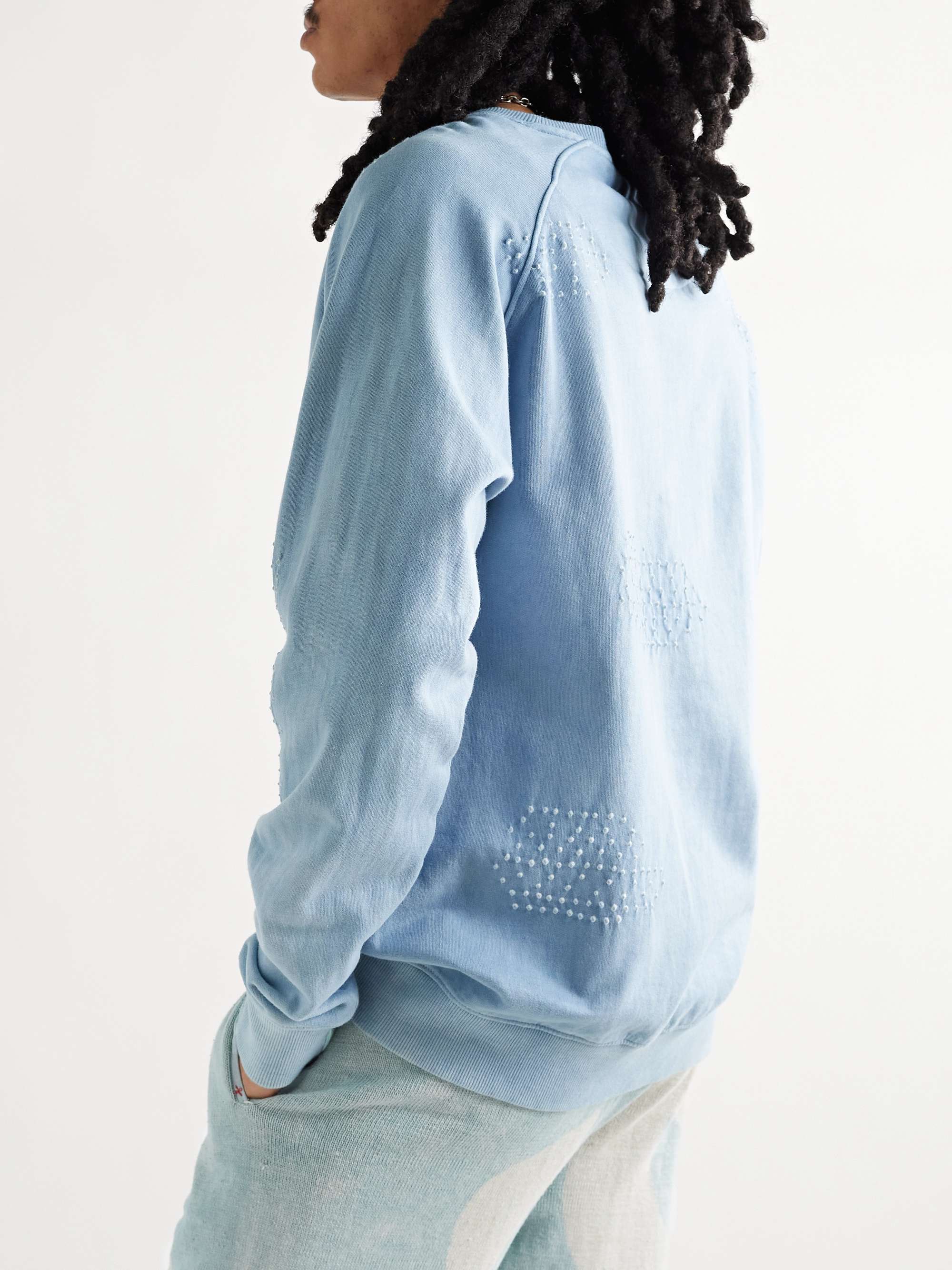 11.11/ELEVEN ELEVEN Bandhani-Dyed Organic Cotton-Jersey Sweatshirt