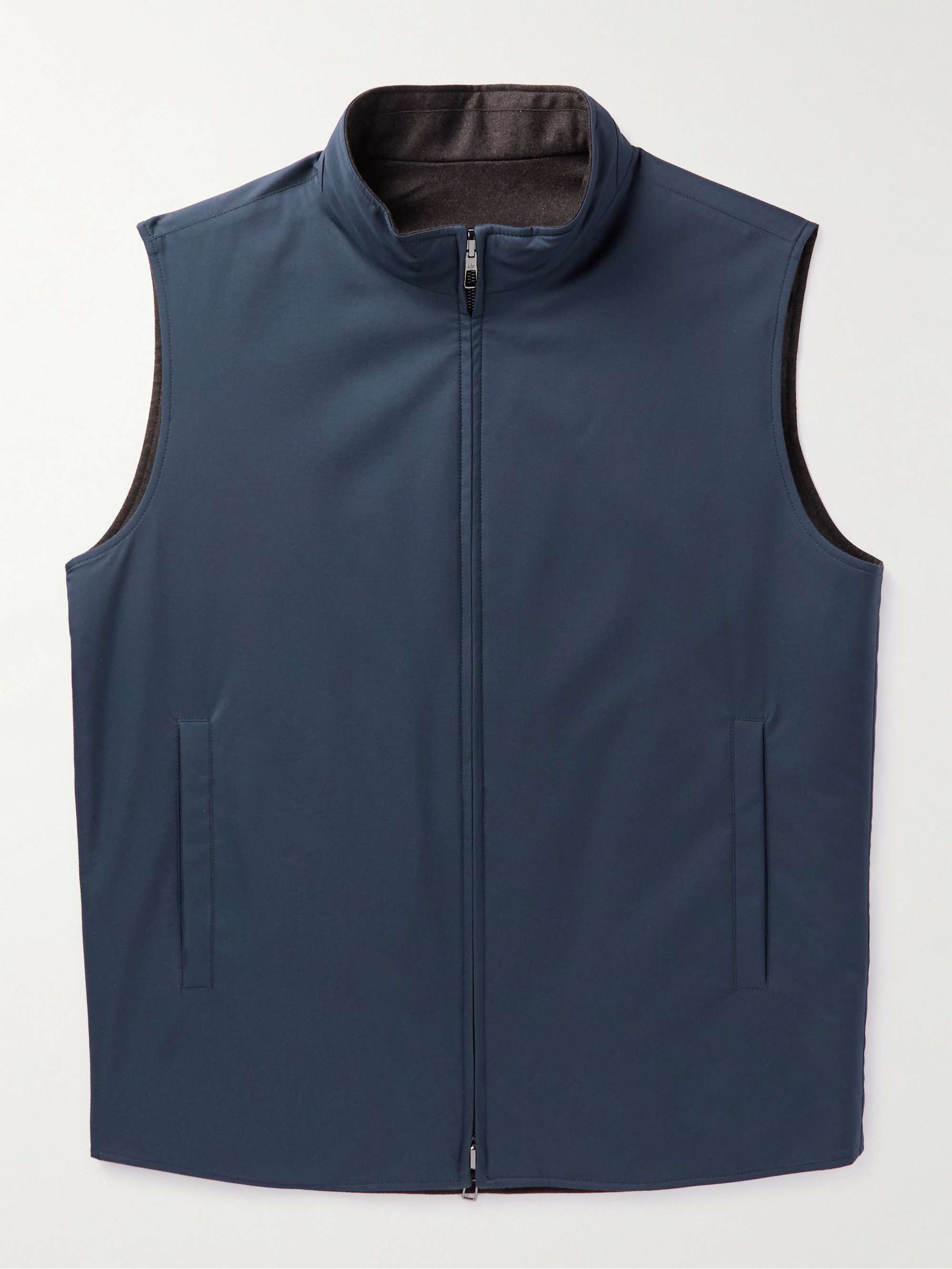 Navy Reversible Shell and Wool and Cashmere-Blend Gilet | LORO PIANA ...