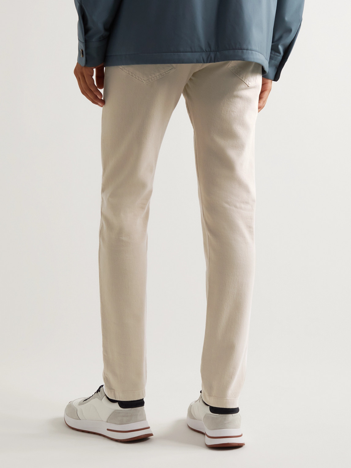 Shop Loro Piana Slim-fit Garment-dyed Jeans In Neutrals