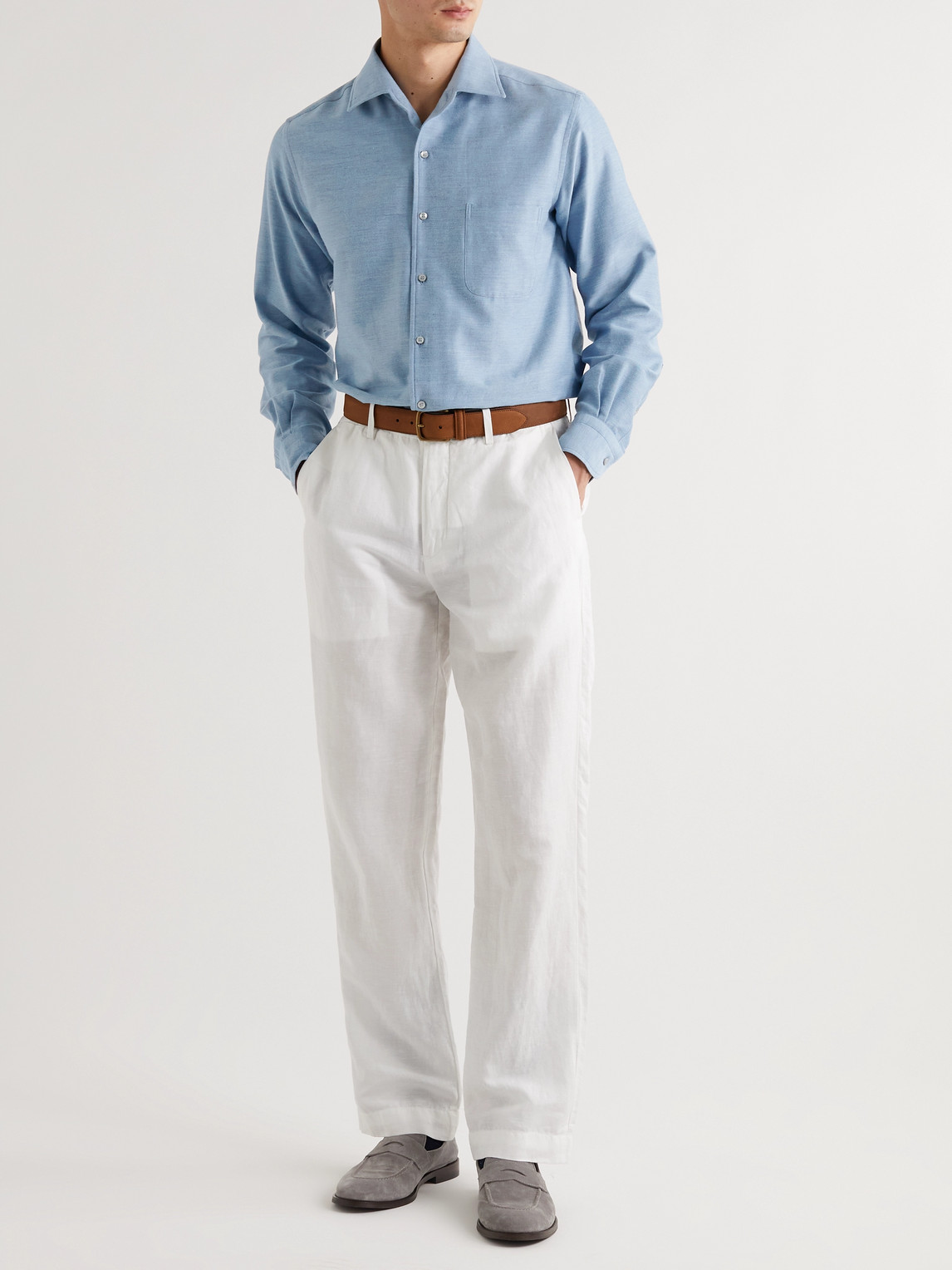 Loro Piana André Cotton And Cashmere-blend Twill Shirt In Unknown