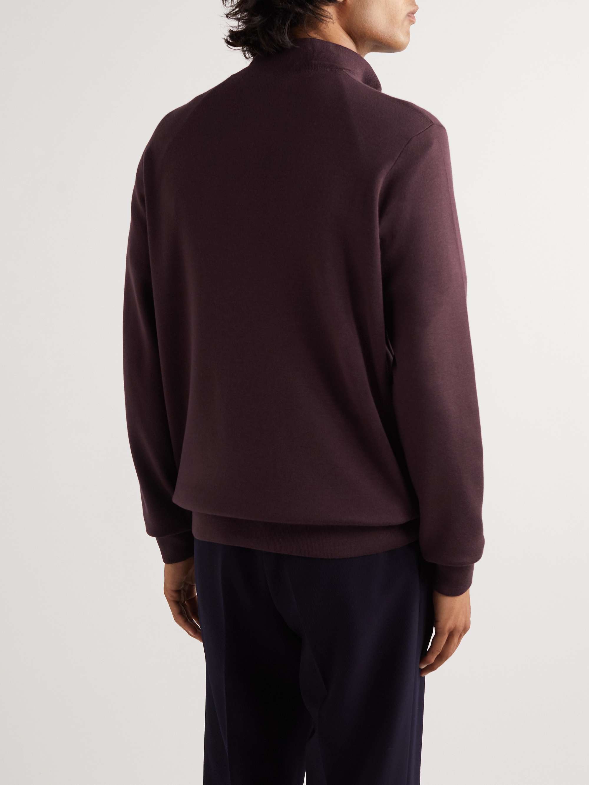 LORO PIANA Roadster Cashmere, Virgin Wool and Silk-Blend Half-Zip Sweater