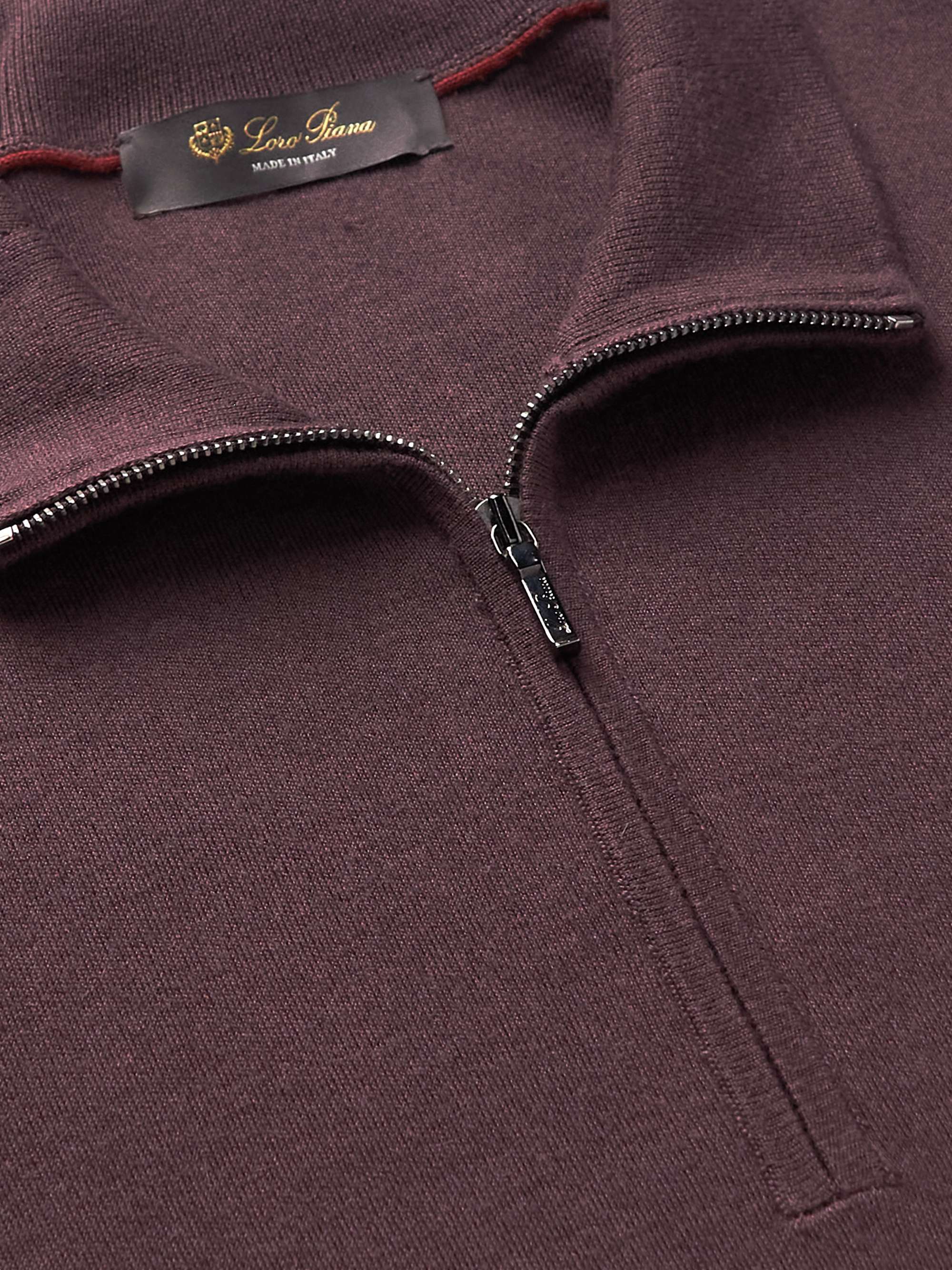 LORO PIANA Roadster Cashmere, Virgin Wool and Silk-Blend Half-Zip Sweater