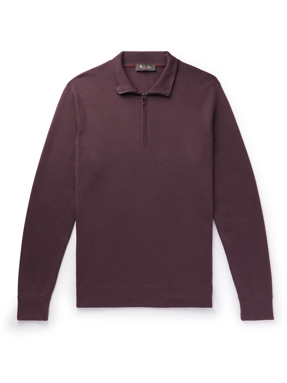 Loro Piana Roadster Cashmere, Virgin Wool And Silk-blend Half-zip Sweater In Purple