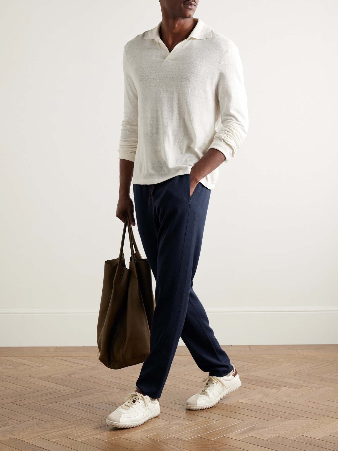 Shop Loro Piana Balfour Cashmere, Virgin Wool And Silk-blend Sweatpants In Blue