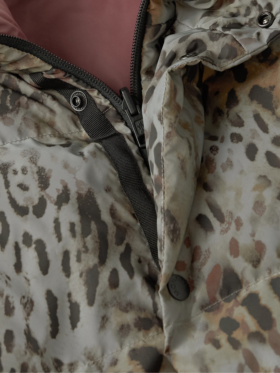 Moncler Genius 2 Moncler 1952 Reflective Reversible Cheetah-print Shell Down Jacket In White