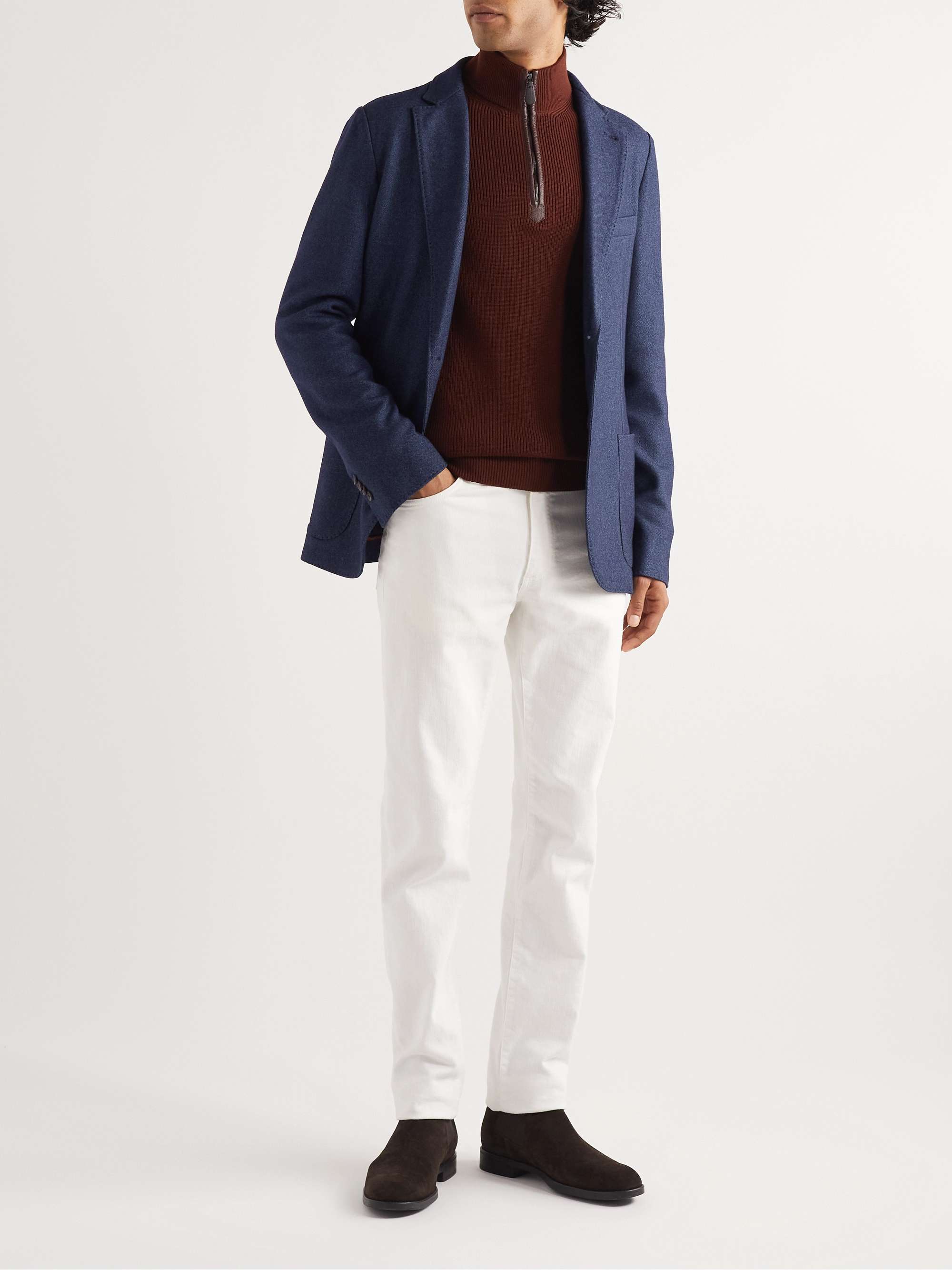LORO PIANA Unstructured Silk and Cashmere-Blend Blazer