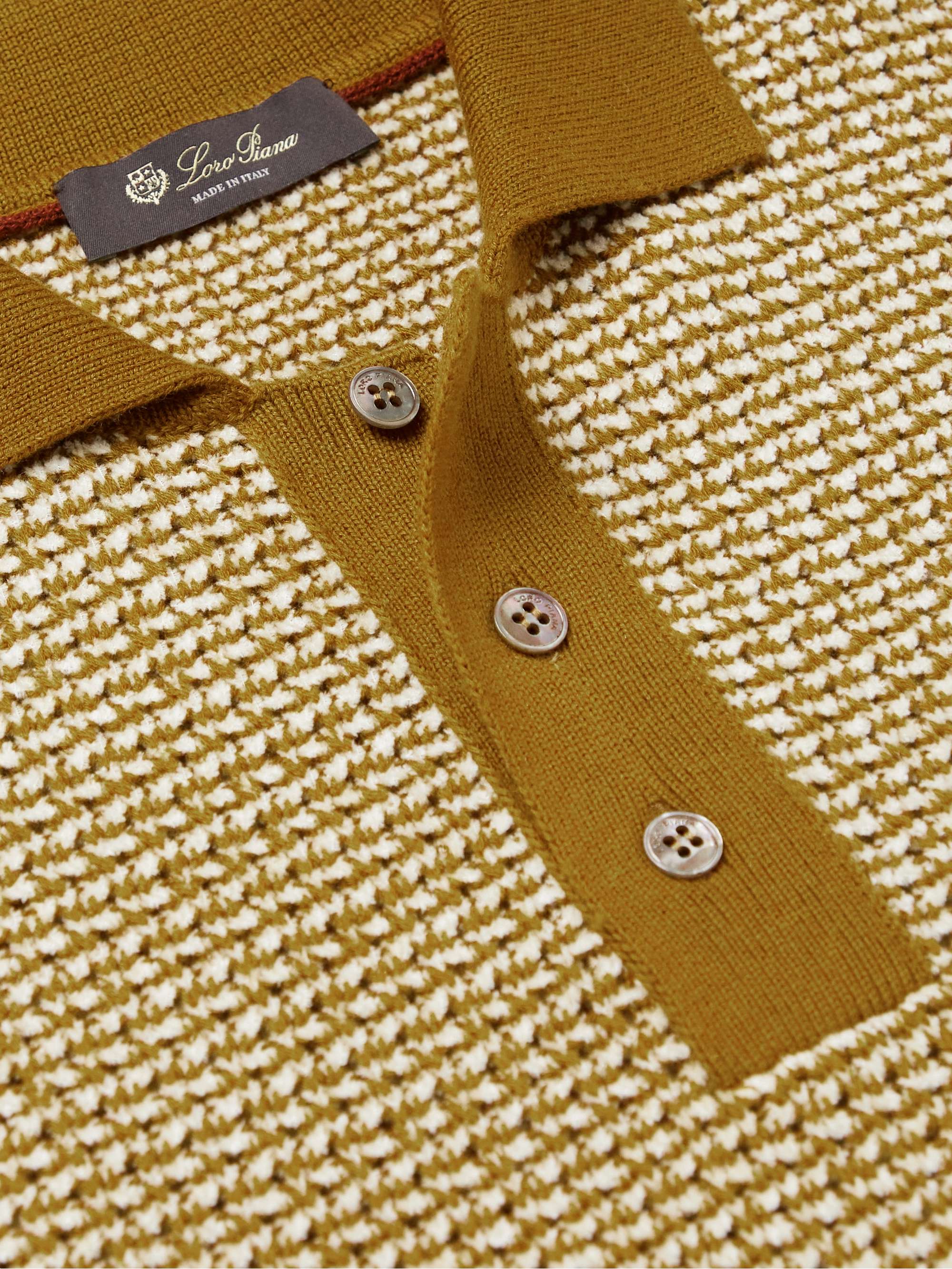 LORO PIANA Slim-Fit Cashmere and Silk-Blend Chenille Polo Shirt