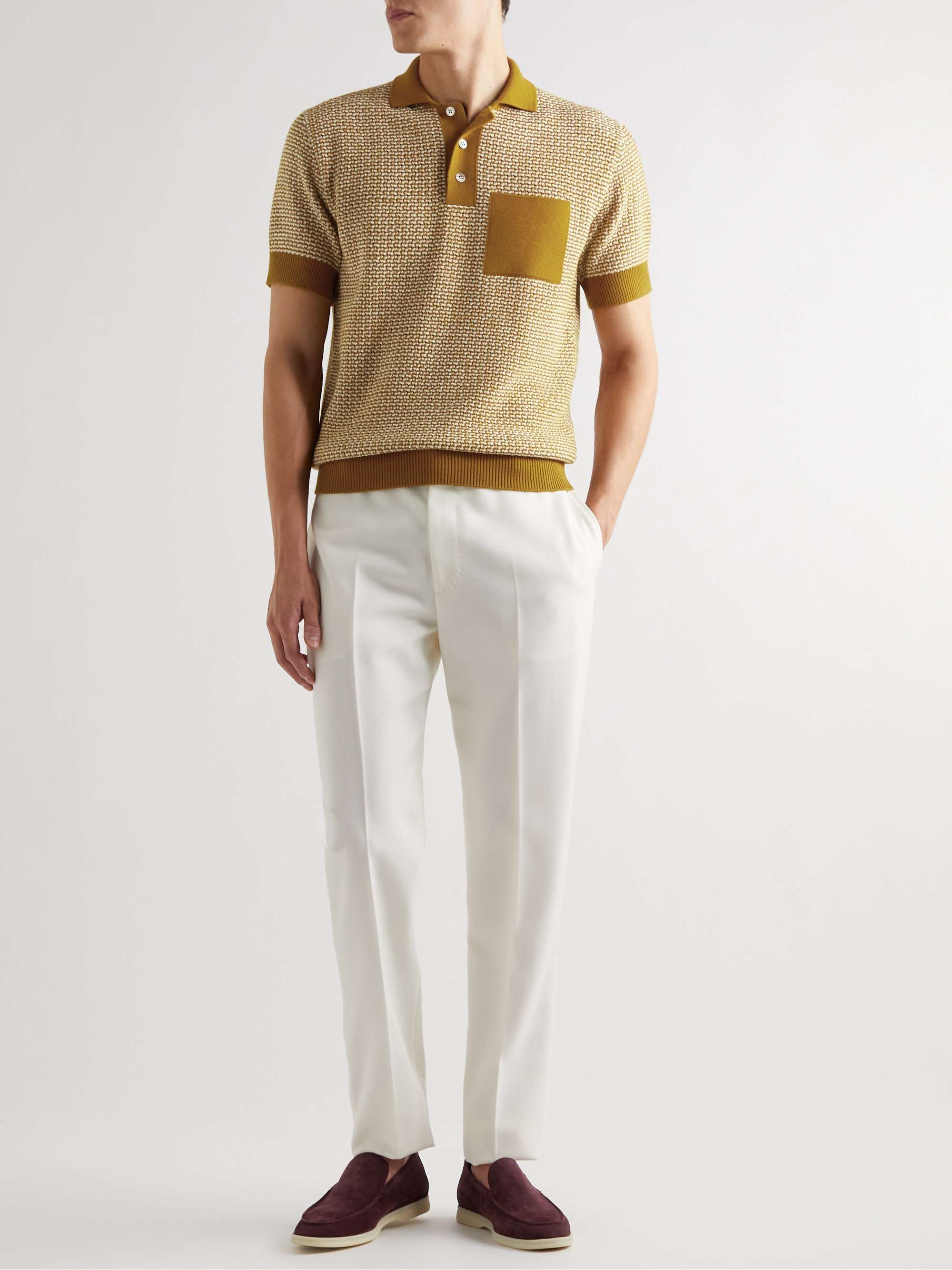 LORO PIANA Slim-Fit Cashmere and Silk-Blend Chenille Polo Shirt 