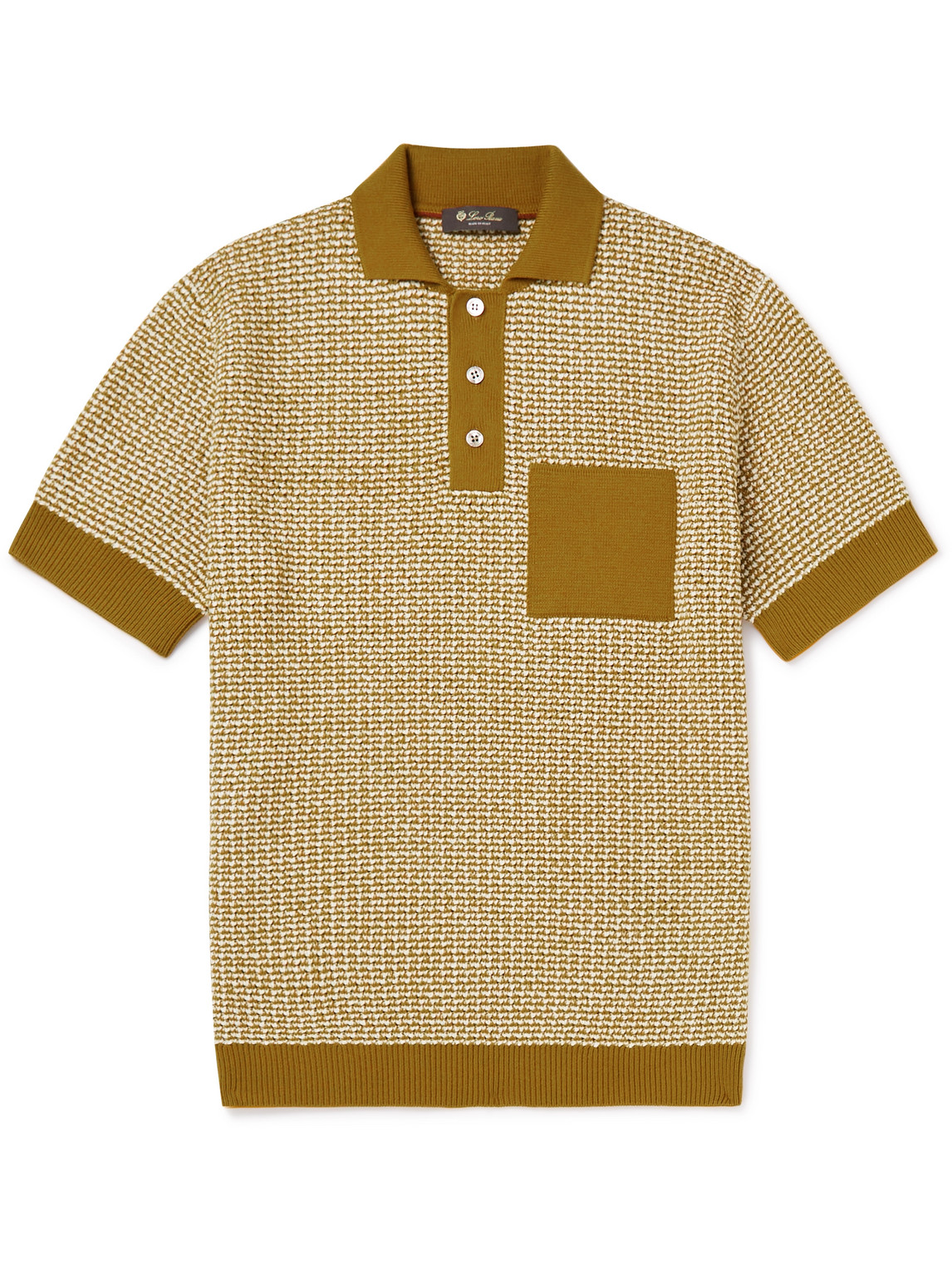 Loro Piana Slim-fit Cashmere And Silk-blend Chenille Polo Shirt In Yellow