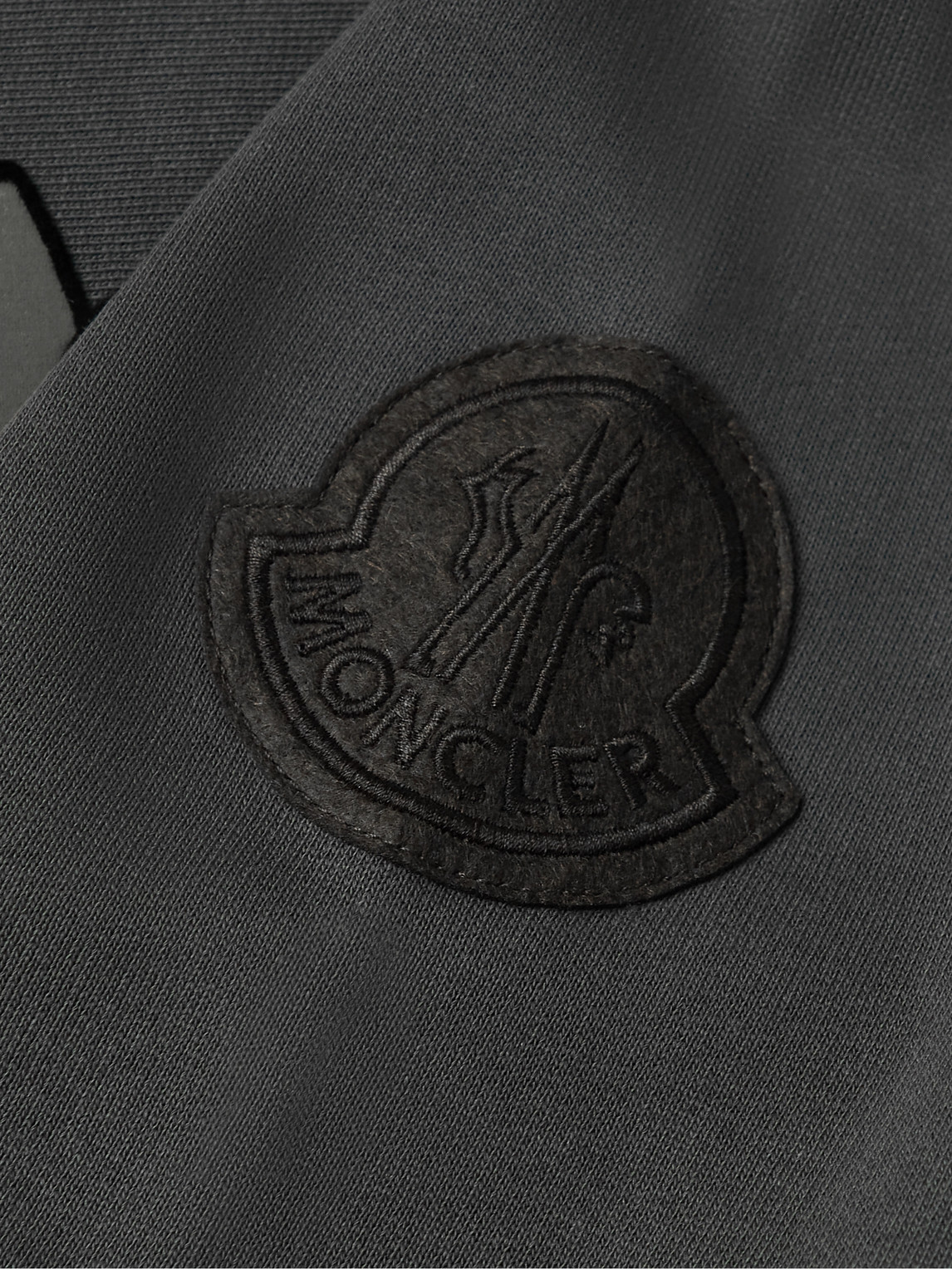 Shop Moncler Genius 2 Moncler 1952 Logo-flocked Cotton-jersey Sweatshirt In Gray