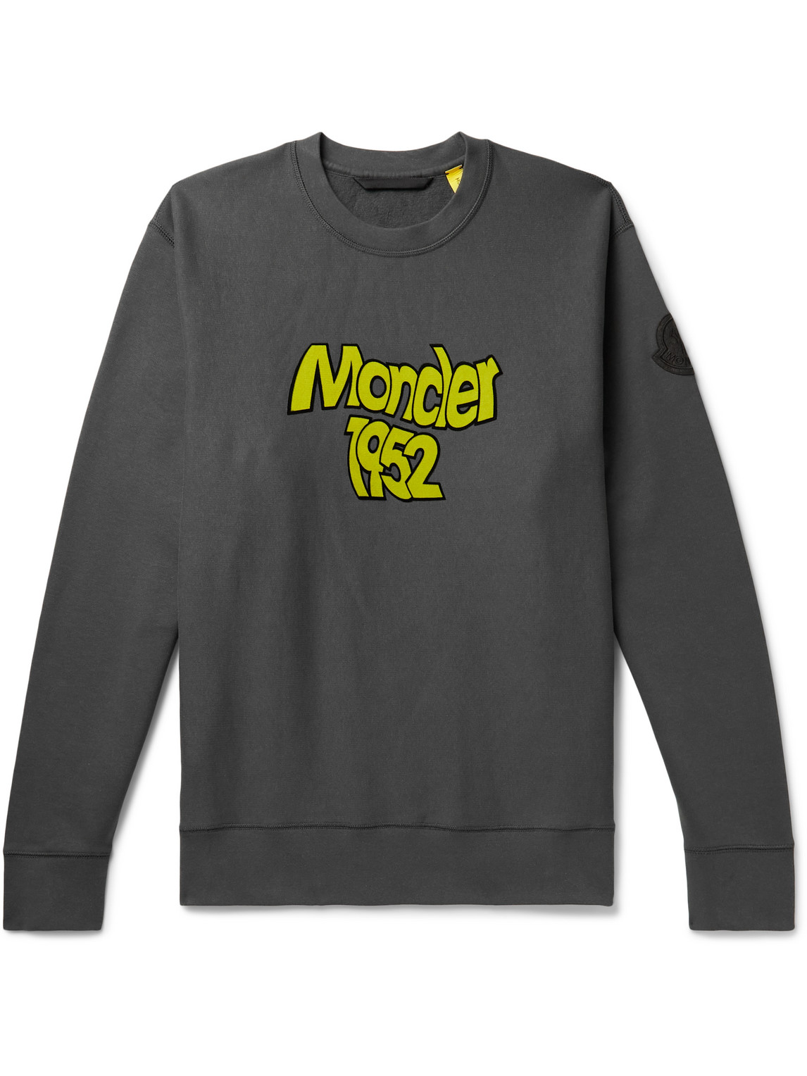 Moncler Genius 2 Moncler 1952 Logo-flocked Cotton-jersey Sweatshirt In Gray