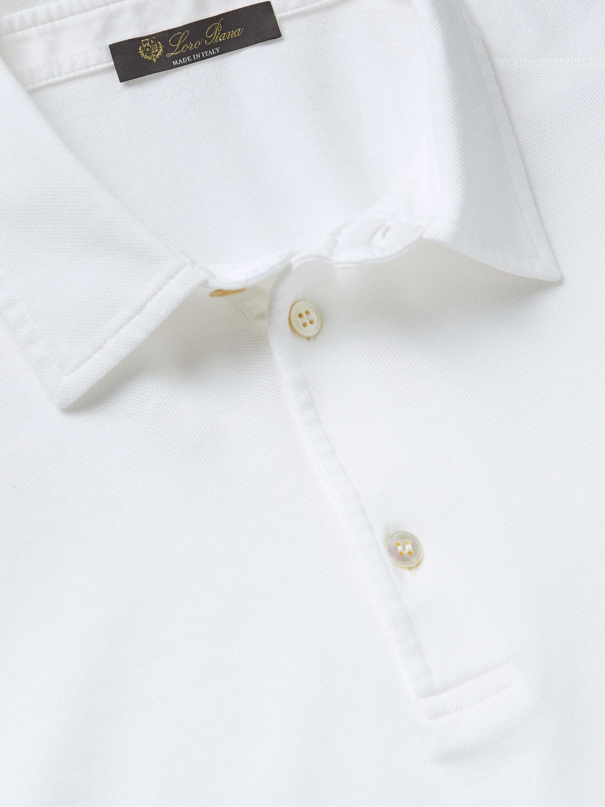 LORO PIANA Cotton-Piqué Polo Shirt