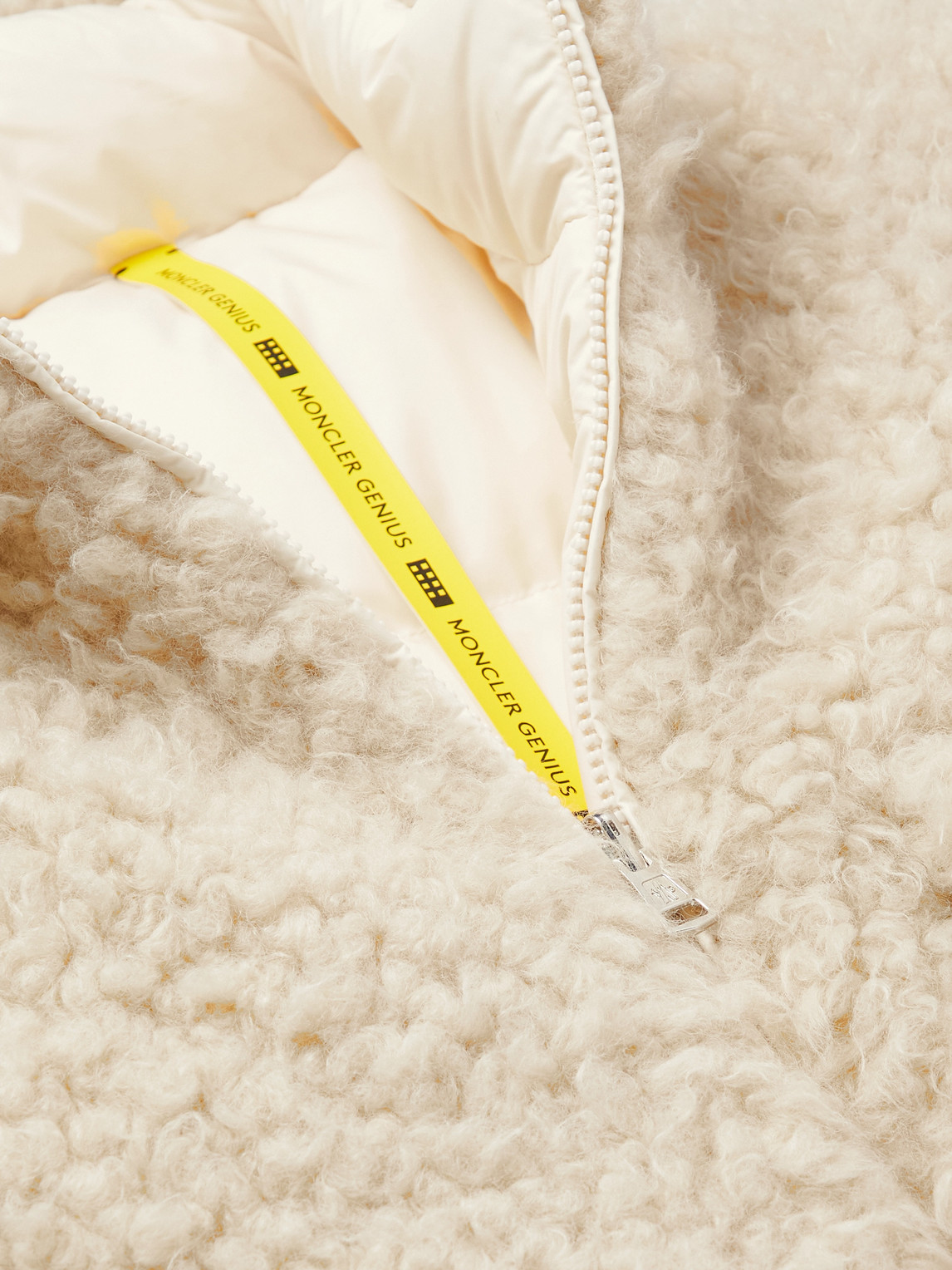 Moncler Genius 2 Moncler 1952 Monnow Reversible Shell And Faux Shearling Down Jacket In Neutrals