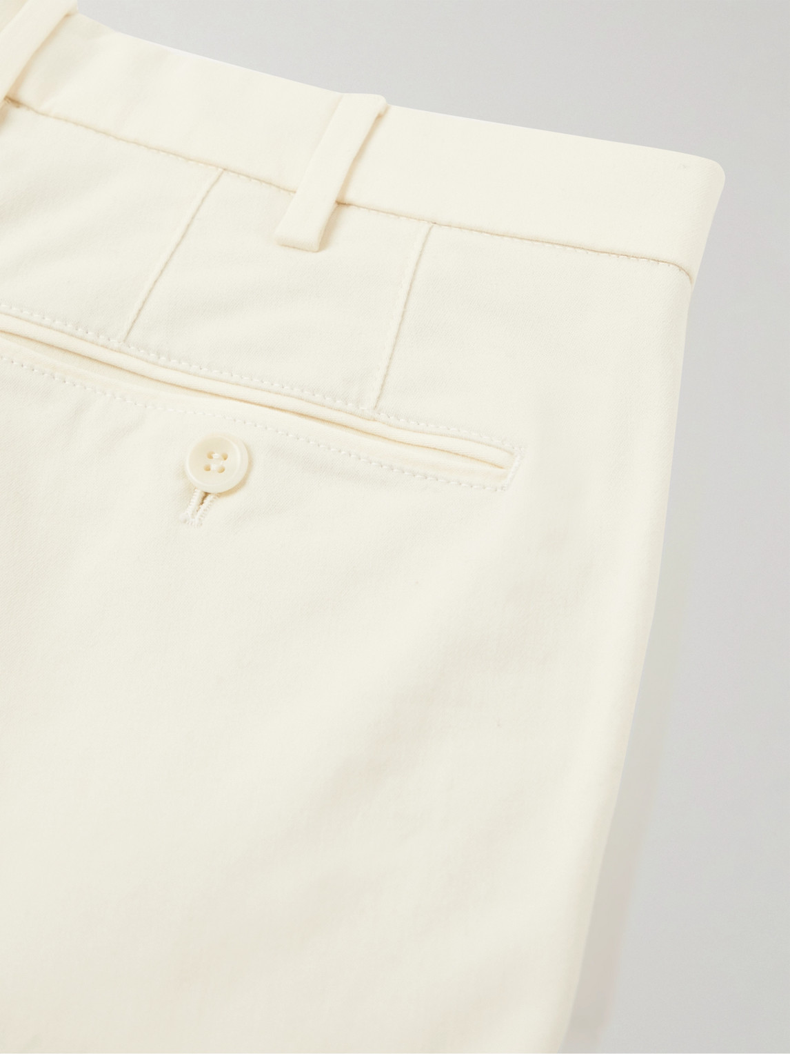 Loro Piana Men's Cotton Gabardine Chino Trousers In White