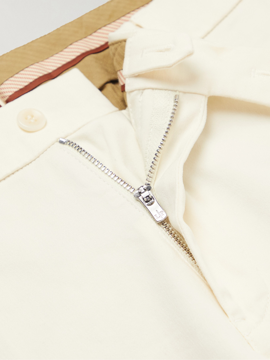 Loro Piana Men's Cotton Gabardine Chino Trousers In White