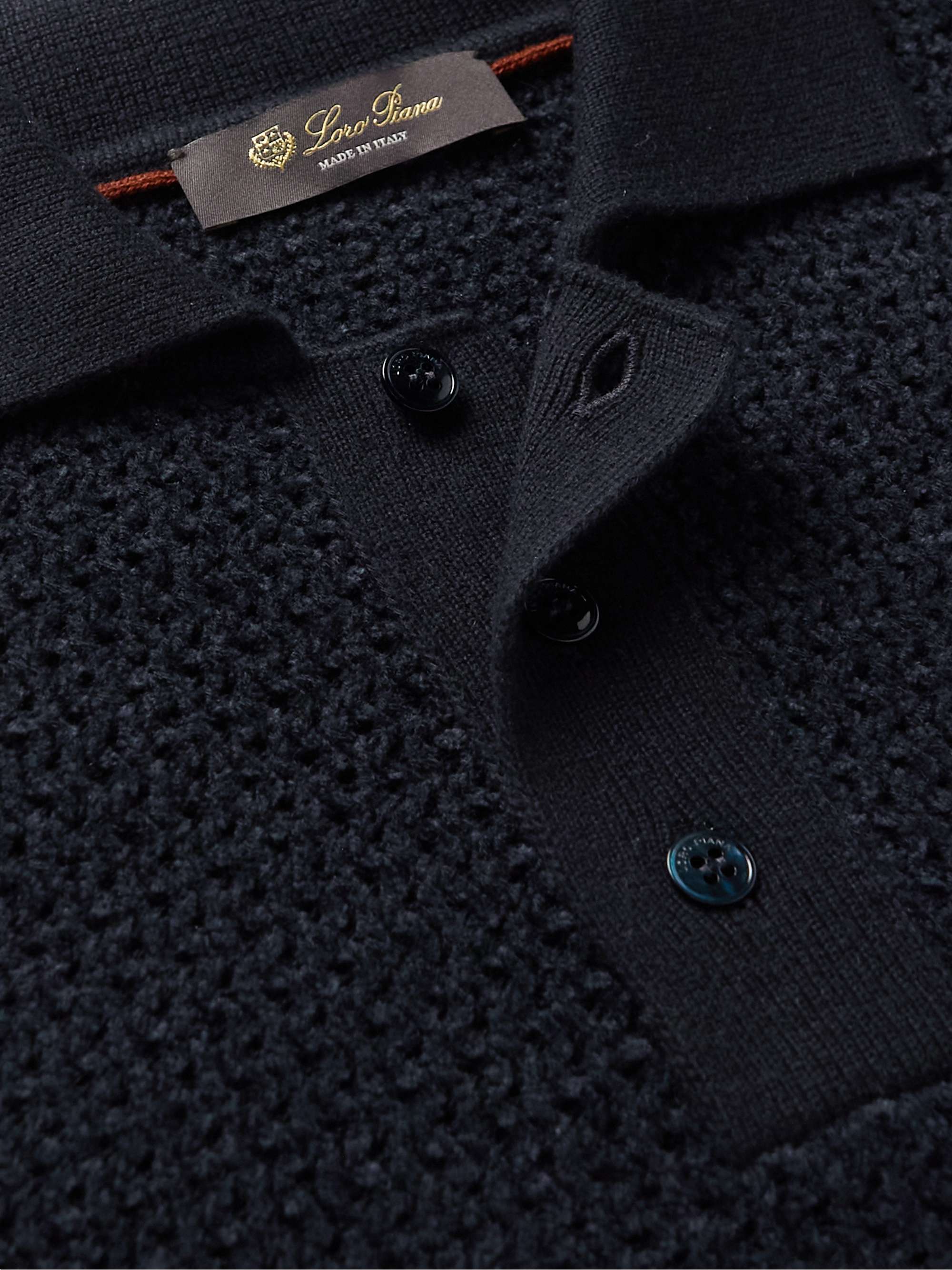 LORO PIANA Slim-Fit Cashmere and Silk-Blend Chenille Polo Shirt
